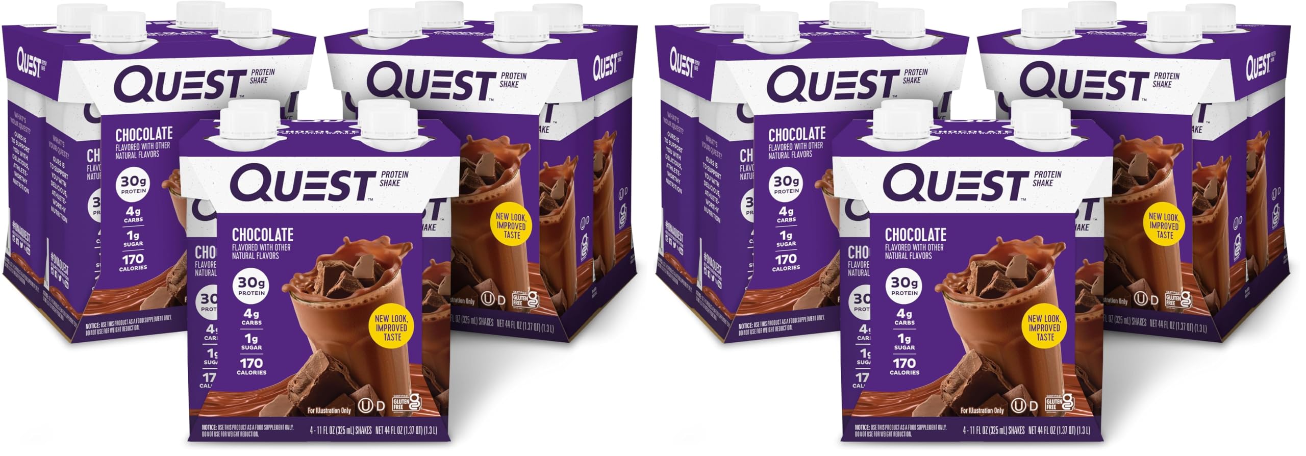 Quest Nutrition Ready to Drink Vanilla Protein Shake, 30g Protein, 3g Net Carbs, Gluten Free, Keto Friendly, 11 fl.oz 4 Count (Pack of 3)