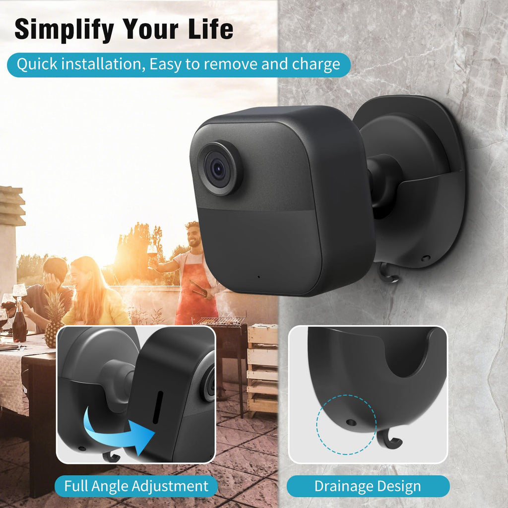 3 Pack Blink Camera No Drill No Screws Wall Mount Bracket for Blink Outdoor 4/Outdoor 2K+/Mini 2/Mini 2K+ Indoor Cameras, Strong Adhesive Mount, Damage-Free, Easy to Install
