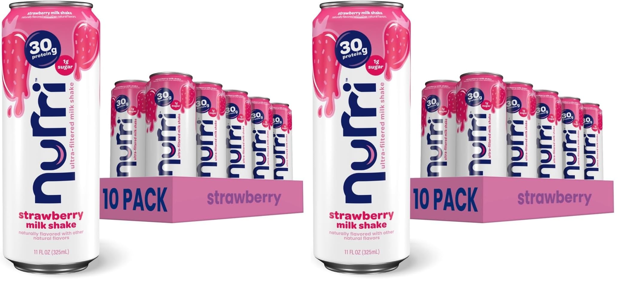 Nurri - 30g Protein Ultra Filtered Milk Shake – Mocha- with Caffeine for Energy, Lactose Free, Low Sugar, 150 Calories, 10 Vitamins and Minerals - 11 fl oz, 10 Cans