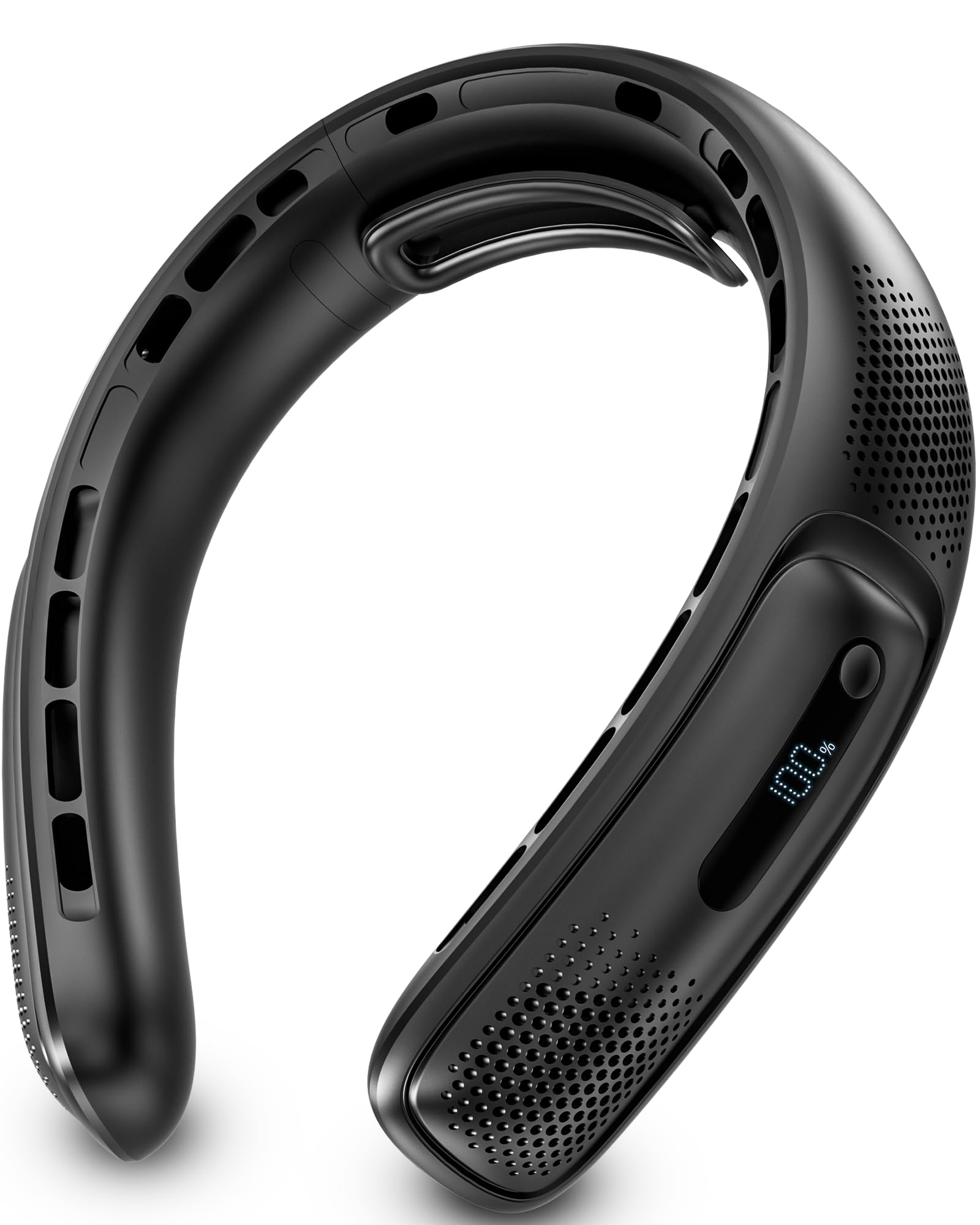 Portable Neck Fans that Blow Cold Air, Rechargeable Personal Small Wearable Cooler With 3-Speed, LED Display, 4000mAh, Type-C Port, Gift For Women, Dad, Birthday, Father, Travel, Outdoor, Black