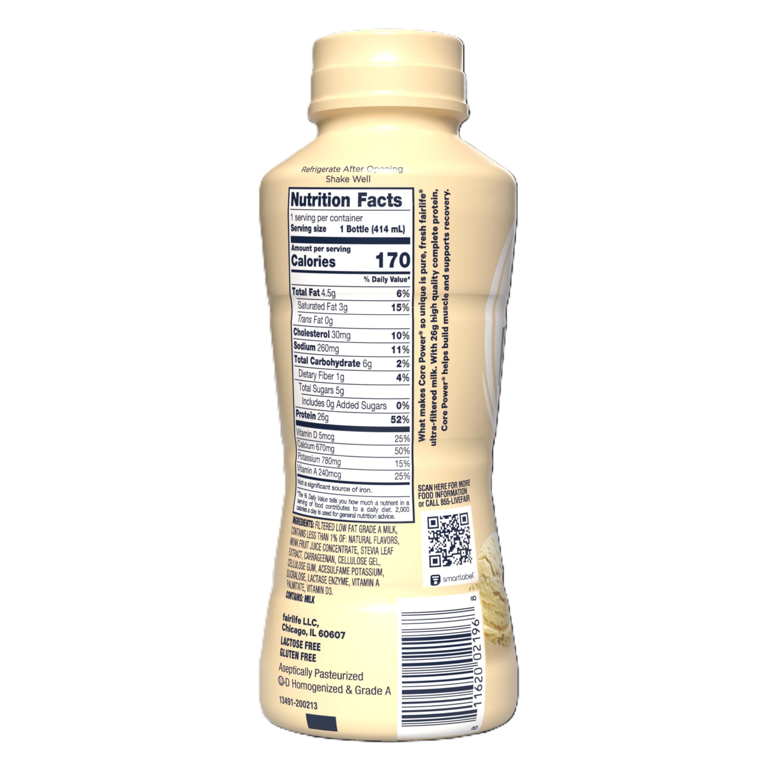 Core Power Protein Shake, Chocolate, 26g Bottle, 14oz, 12 Pack