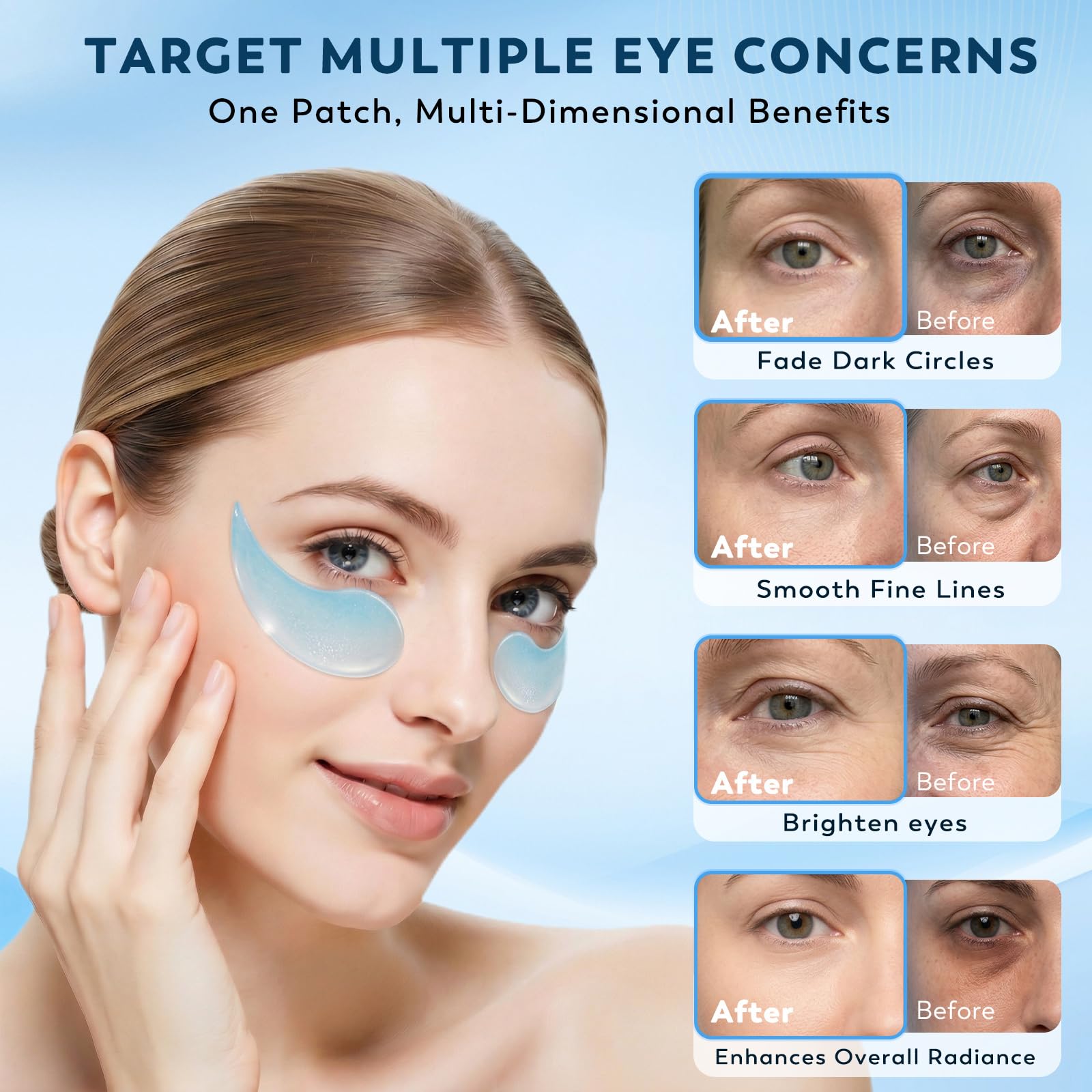Retinol Collagen Under Eye Patches for Men & Women 30 Pairs | Hydrogel Eye Masks for Dark Circles, Wrinkles & Firming - Hydrating Anti-Aging Gel Pads