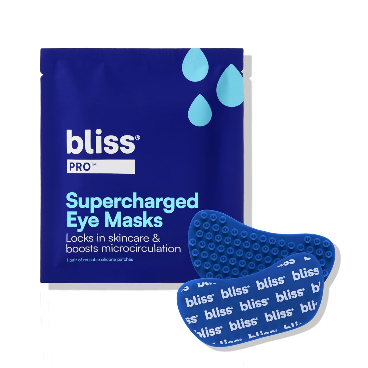 Bliss Pro™ Supercharged Eye Masks | Reusable Silicone Under Eye Patches for Depuffing, Locks in Skincare & Boosts Microcirculation, 1 Pair