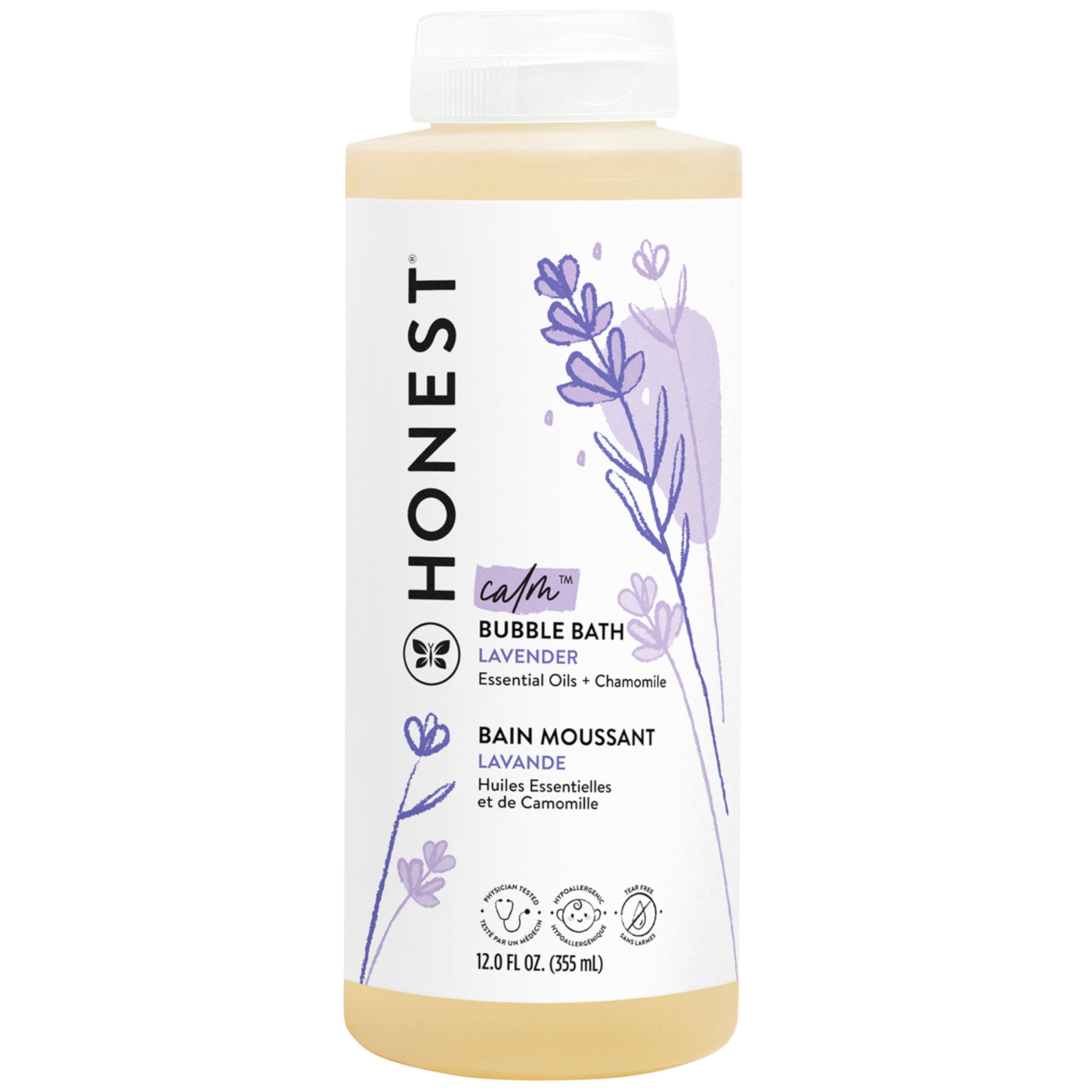 The Honest Company Foaming Bubble Bath, Naturally Derived, Tear-free, Hypoallergenic, Citrus Vanilla Refresh, 12 fl oz