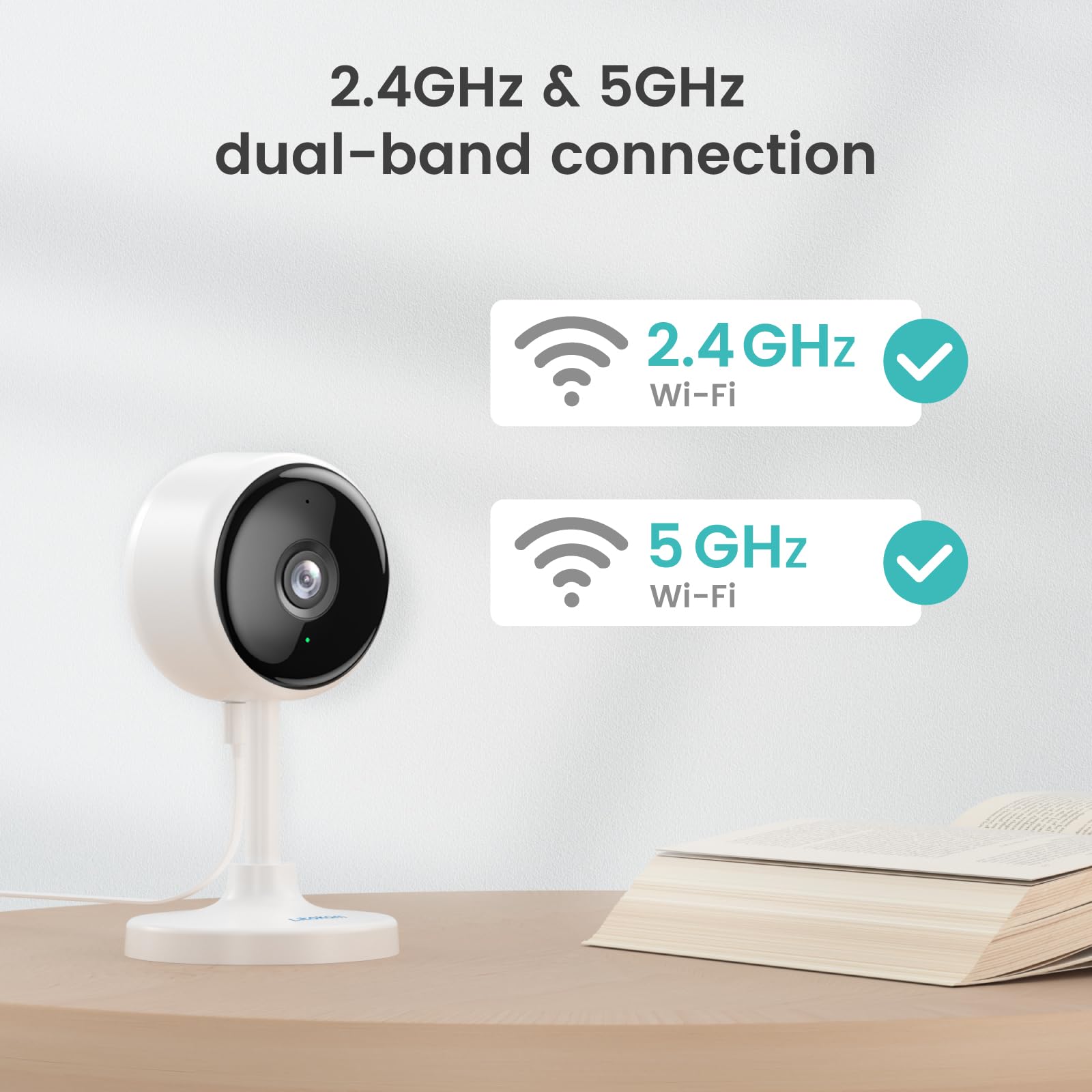 litokam Indoor Cameras for Home Security with Night Vision, Pet Camera with Phone App, WiFi Home Security Camara, Baby Monitor Work with Alexa, Motion Detection, 2 Pack, 2K