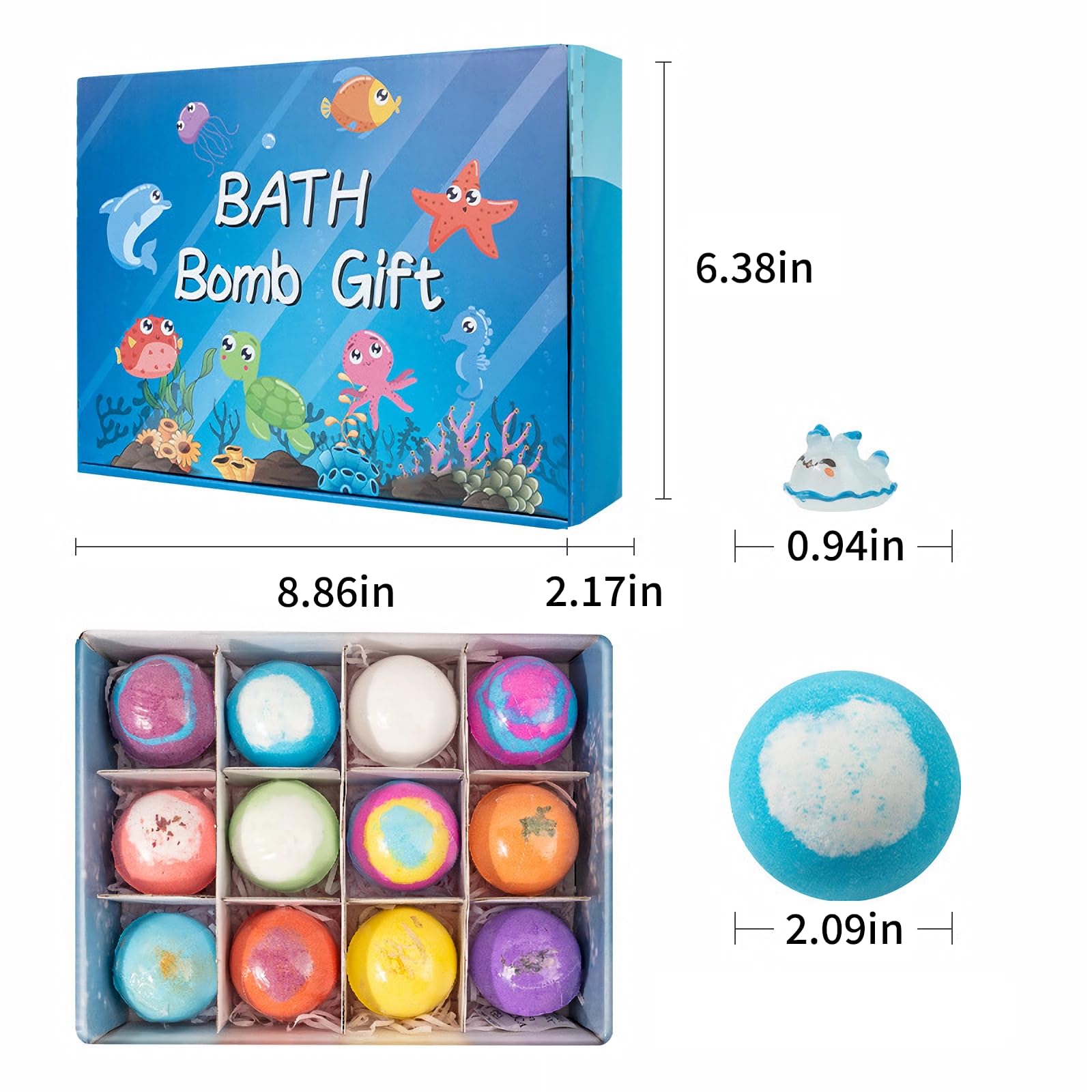 6 Pack Natural Bath Bombs with Mega Bubbles & Surprise Inside Animal Bulk Easter Basket Stuffers Organic All Natural Bath Bombs Gift Set Skin-Friendly Bathing Bath Fun Magic Bath Bombs Birthday Gift