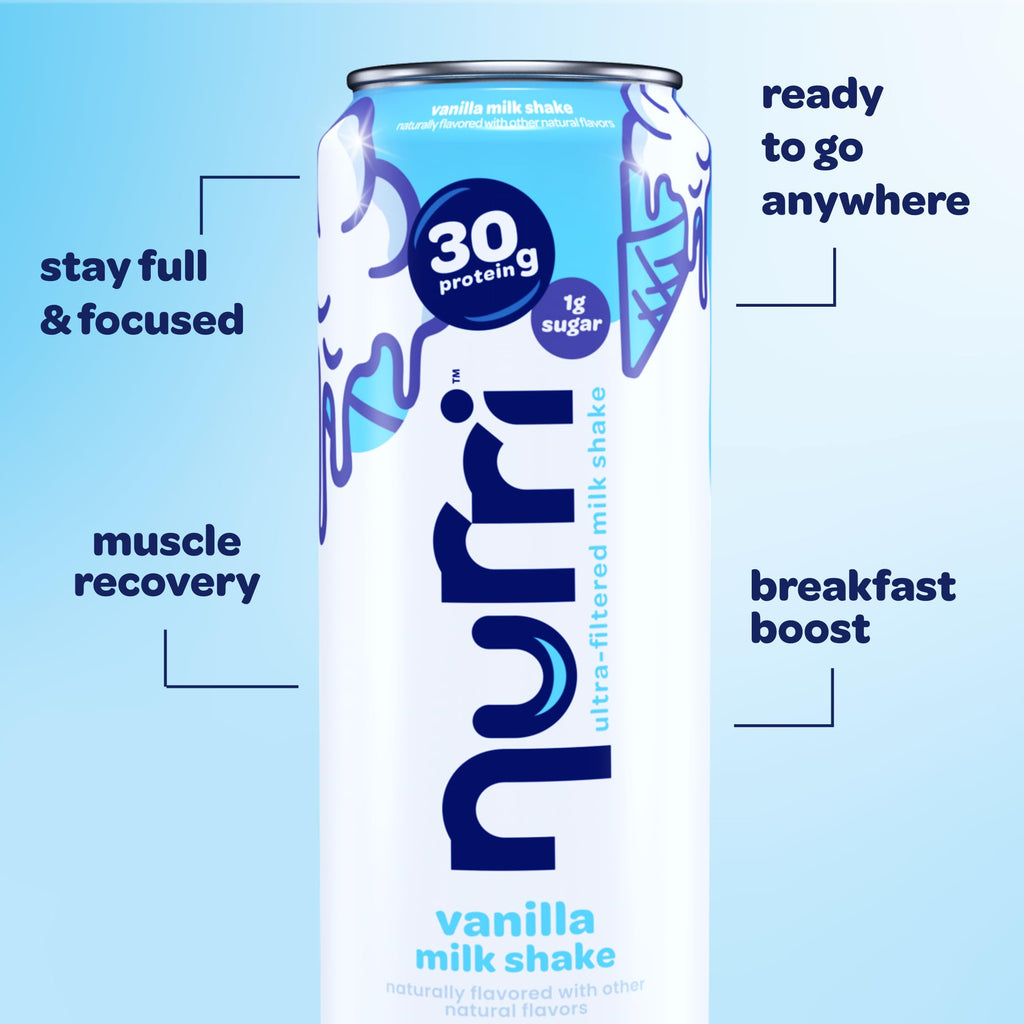 Nurri - 30g Protein Ultra Filtered Milk Shake – Mocha- with Caffeine for Energy, Lactose Free, Low Sugar, 150 Calories, 10 Vitamins and Minerals - 11 fl oz, 10 Cans