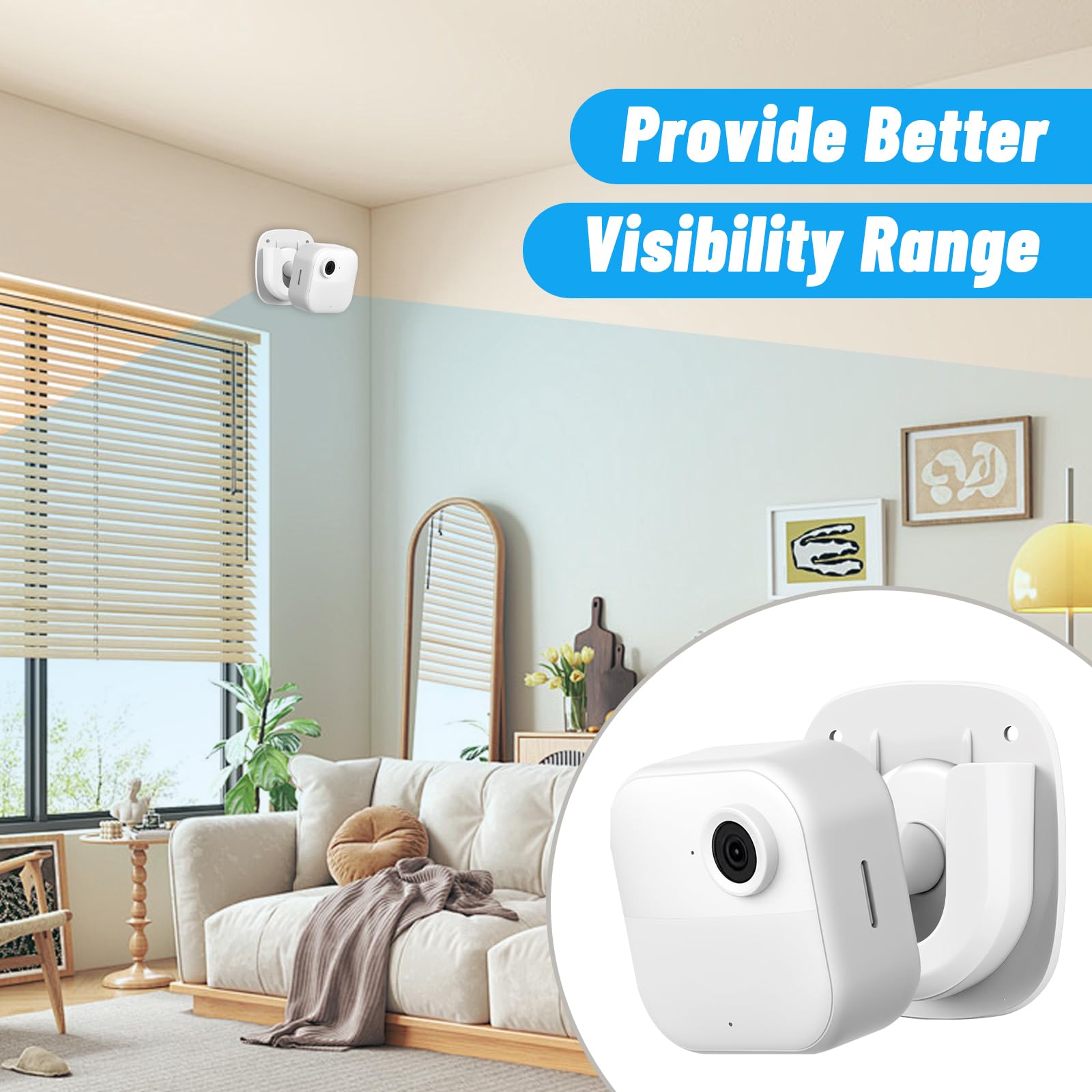 3 Pack Adhesive Wall Mount for Blink Mini/Blink Mini 2/ Blink Indoor/Blink Outdoor Cameras, No Drilling, No Screws, Easy Installation