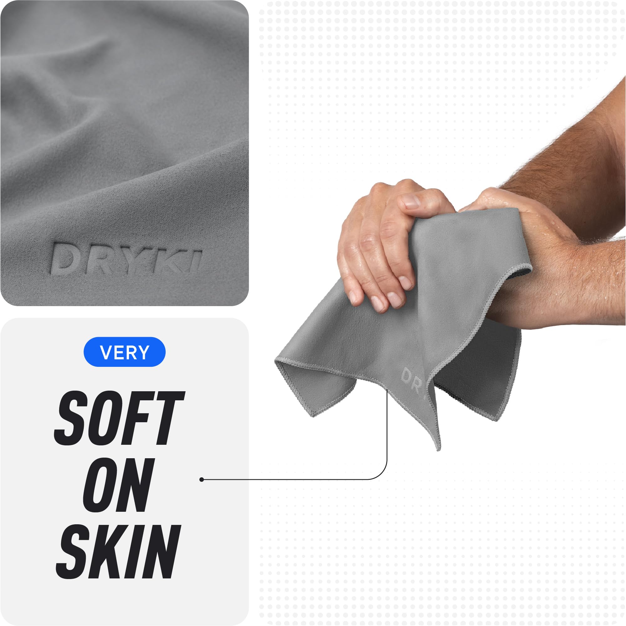 DRYKI Pocket-Sized Sweat Towels - The Original Sweat Absorbing Handkerchiefs - Quick-Dry Microfiber Sweat Rags for Face, Hands, & Body - Men & Women - Gym, Sports, and Work (Desert: 5 Pack)