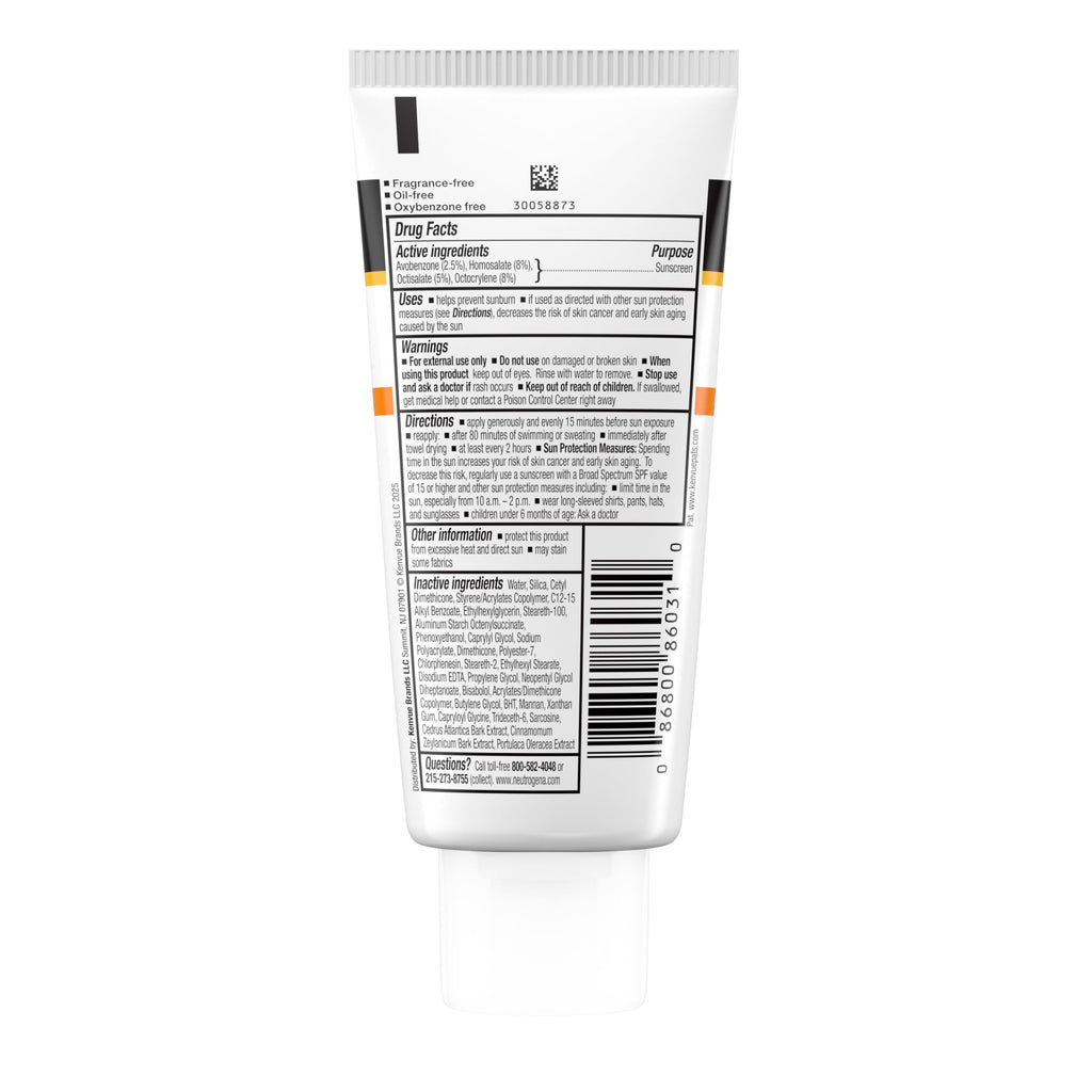 Neutrogena Clear Face Sunscreen for Acne-Prone Skin SPF 30, Broad Spectrum Facial Sunscreen Lotion, Lightweight, Non Comedogenic, Fragrance- & Oxybenzone-Free Water Resistant (80 min), 3 fl. oz