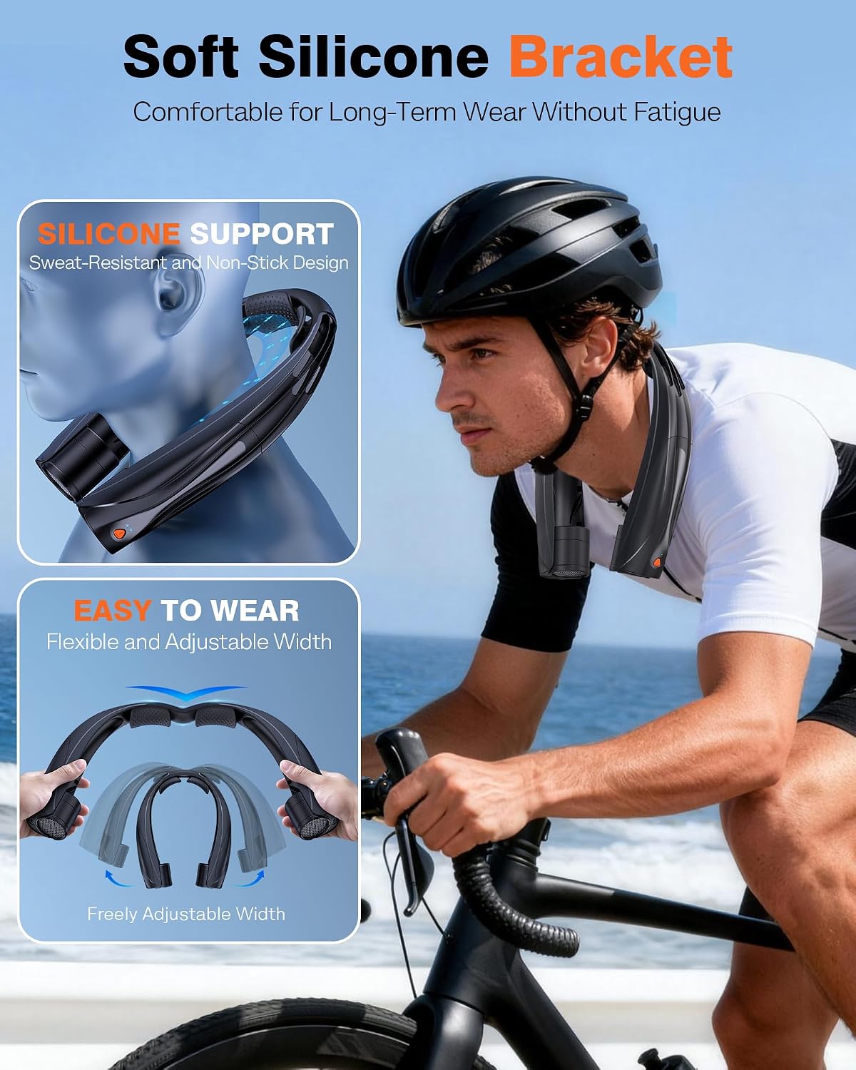 Portable Neck Fan, 6000mAh Personal Fan, 360° Cooling Rechargeable Wearable Fan, 6 Speeds Adjustable Hands Free Fan for Travel Outdoor, Office, Ideal Summer Gifts