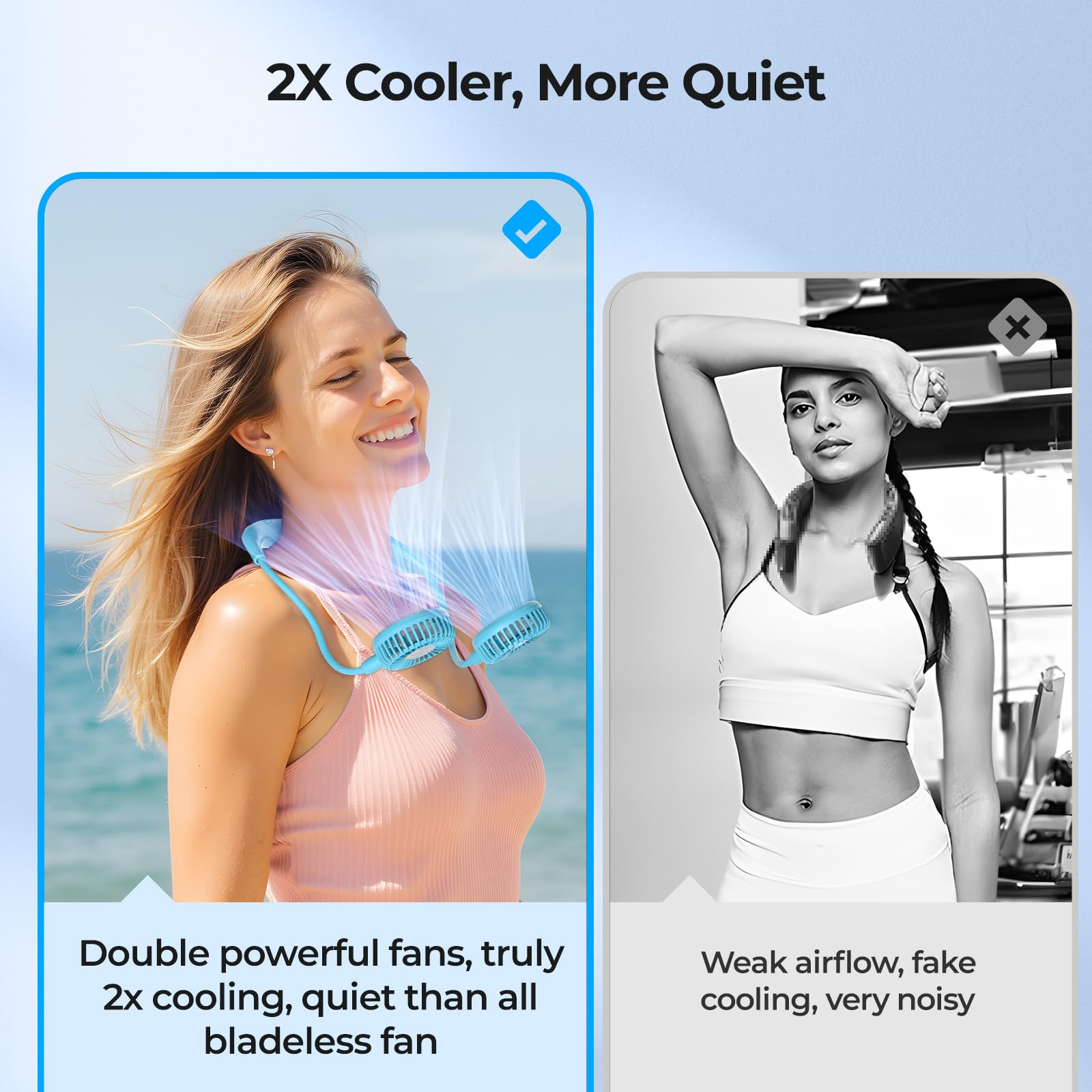 AMACOOL Portable Neck Fan, Lightweight Wearable with Hands-Free Comfort, 360° Adjustable Personal Fan with Ultra Quiet & Strong Wind, Gifts for Men Women Hot Flashes Cruise Travel Outdoor Sports 2026