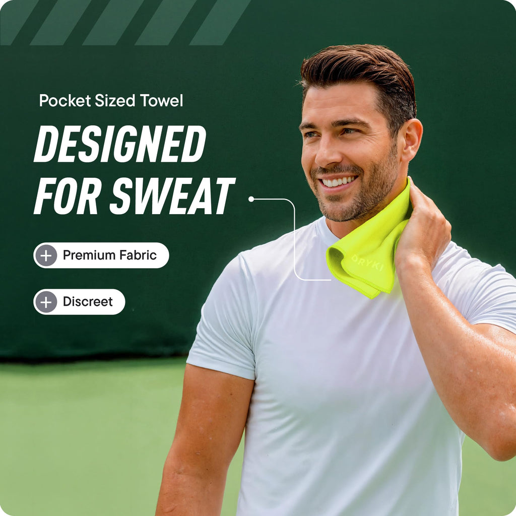 DRYKI Pocket-Sized Sweat Towels - The Original Sweat Absorbing Handkerchiefs - Quick-Dry Microfiber Sweat Rags for Face, Hands, & Body - Men & Women - Gym, Sports, and Work (Desert: 5 Pack)