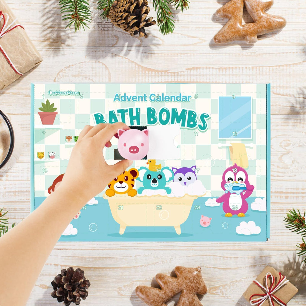 Bath Bombs for Kids with Surprise Toys Inside, 12 Pcs Bubble Bath Fizzy Balls with 12 Animal Shapes, Natural Bath Bombs Birthday Christmas Gift Set for Kids Girls Boys Toddlers