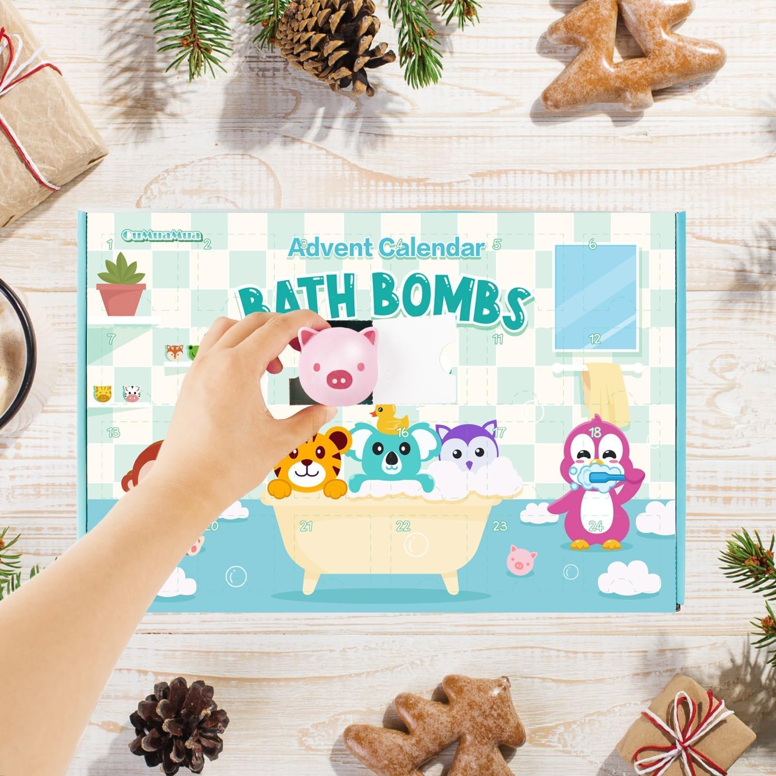 Bath Bombs for Kids with Surprise Toys Inside, 12 Pcs Bubble Bath Fizzy Balls with 12 Animal Shapes, Natural Bath Bombs Birthday Christmas Gift Set for Kids Girls Boys Toddlers