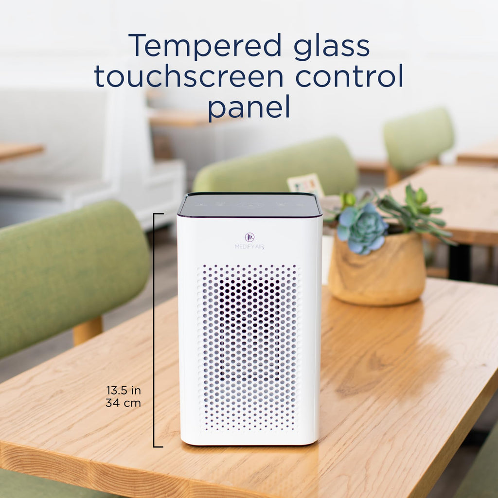 Medify MA-50 Air Purifier V3.0 with True HEPA H13 Filter | 2,640 ft² Coverage in 1hr for Smoke, Wildfires, Odors, Pollen, Pets | Quiet 99.9% Removal to 0.1 Microns | White, 1-Pack