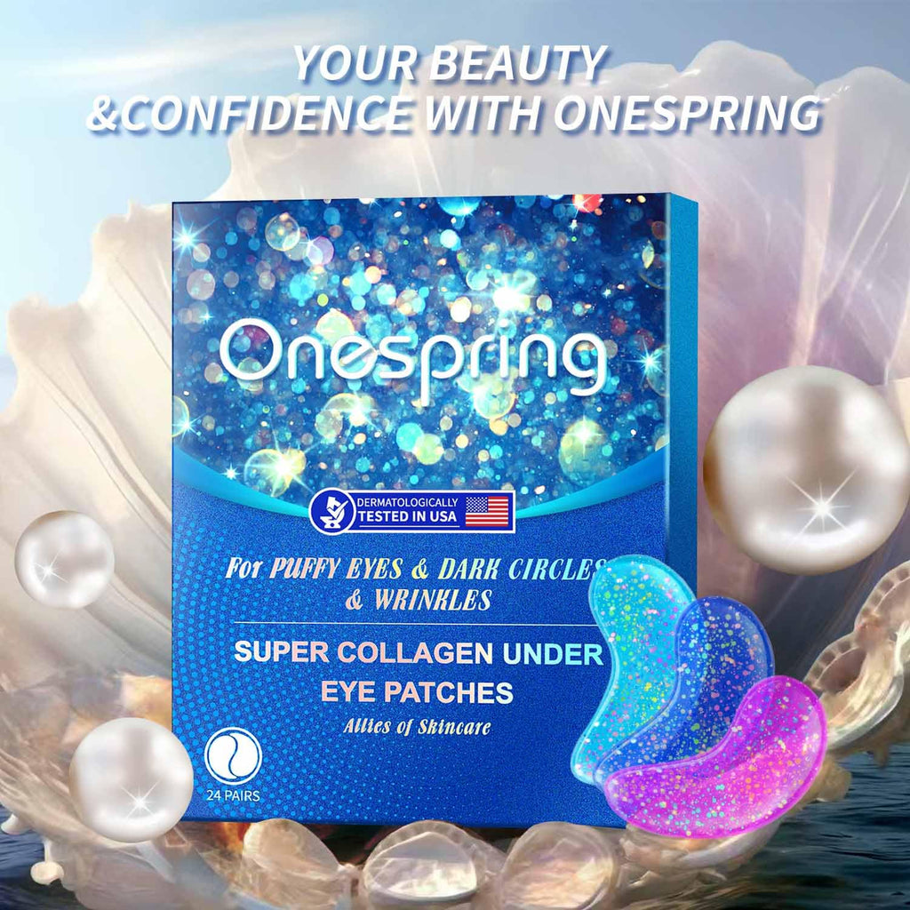 Onespring Eye Masks, Under Eye Patches for Puffiness, Retinol Collagen Eye Gel Pads, Reduce Wrinkles, Eye Bags & Dark circles - Face Mask Skincare, Anti Aging & Moisturizer, 24 Pairs