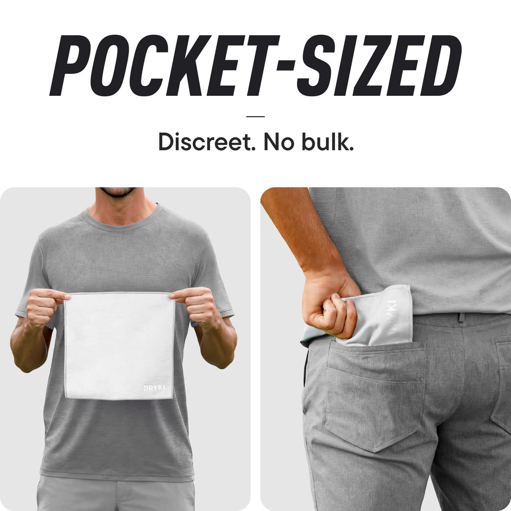 DRYKI Pocket-Sized Sweat Towels - The Original Sweat Absorbing Handkerchiefs - Quick-Dry Microfiber Sweat Rags for Face, Hands, & Body - Men & Women - Gym, Sports, and Work (Desert: 5 Pack)