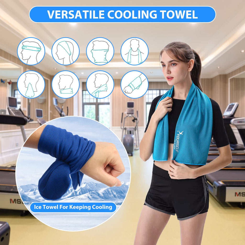 SYOURSELF Cooling Towel, Cooling Towels for Neck,40" x 12"Ice Towel for Instant Cooling Relief, Soft Breathable Chilly Towel, Perfect Yoga, Golf, Sports, Gym, Workout, Athletes Towel (1PC-Orange)