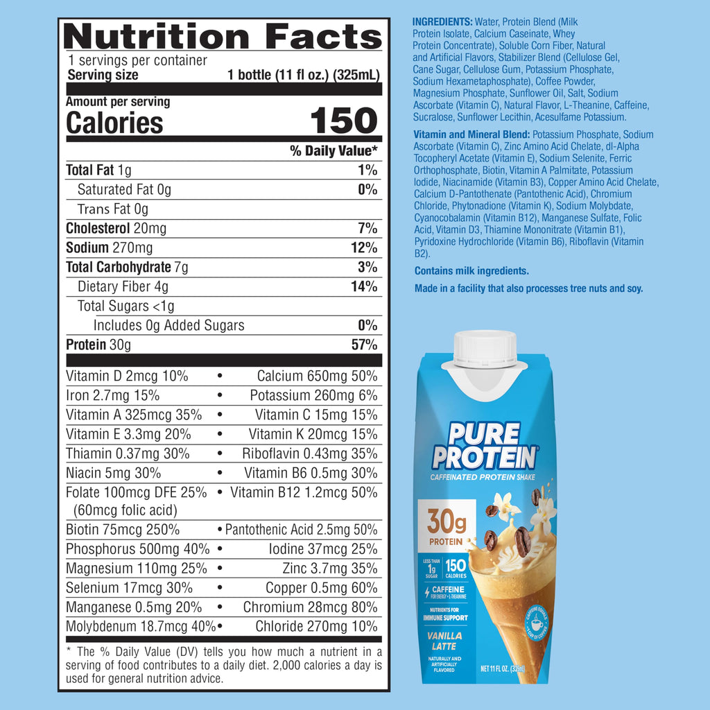 Pure Protein Chocolate Protein Shake, 30g Complete Protein, Ready to Drink and Keto-Friendly, Vitamins A, C, D, and E plus Zinc to Support Immune Health, 11oz Bottles, 12 Pack