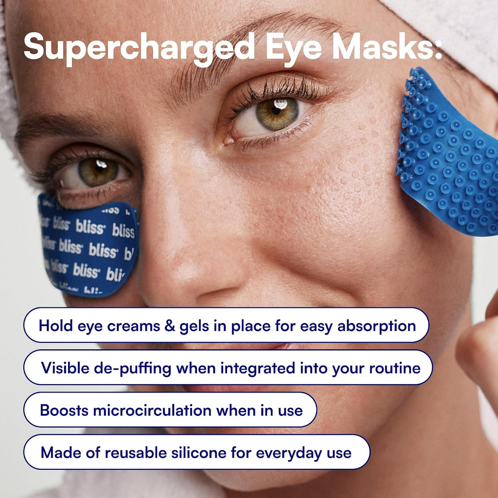 Bliss Pro™ Supercharged Eye Masks | Reusable Silicone Under Eye Patches for Depuffing, Locks in Skincare & Boosts Microcirculation, 1 Pair