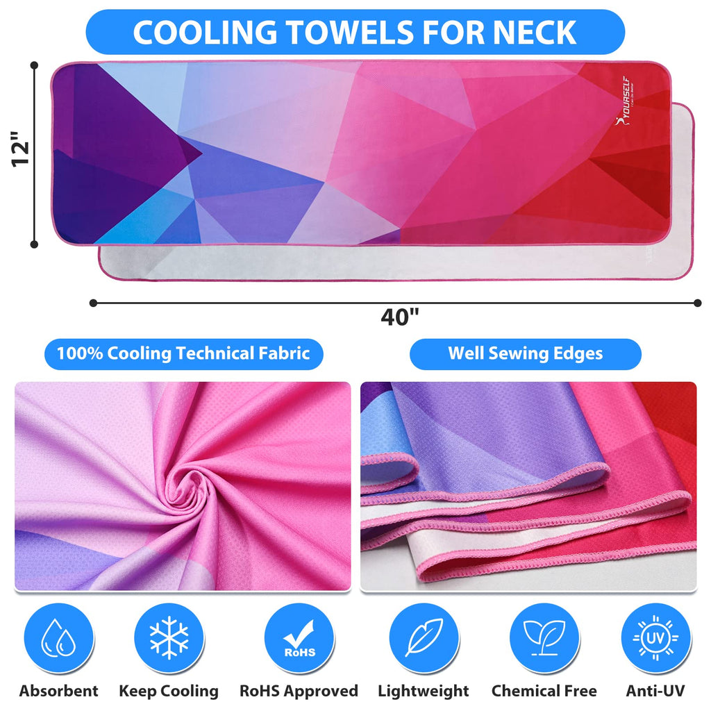 SYOURSELF Cooling Towel, Cooling Towels for Neck,40" x 12"Ice Towel for Instant Cooling Relief, Soft Breathable Chilly Towel, Perfect Yoga, Golf, Sports, Gym, Workout, Athletes Towel (1PC-Orange)