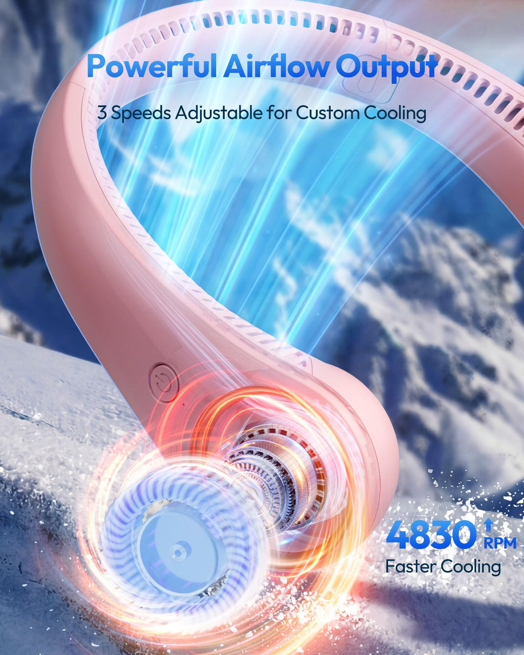 Gaiatop Portable Neck Fan Rechargeable, Hands-Free Cooling, 23.5hrs Runtime, Battery Powered Personal Wearable Fan Quiet, Summer Outdoor Travel Essentials, Birthday Gifts for Women Men Teens, Black