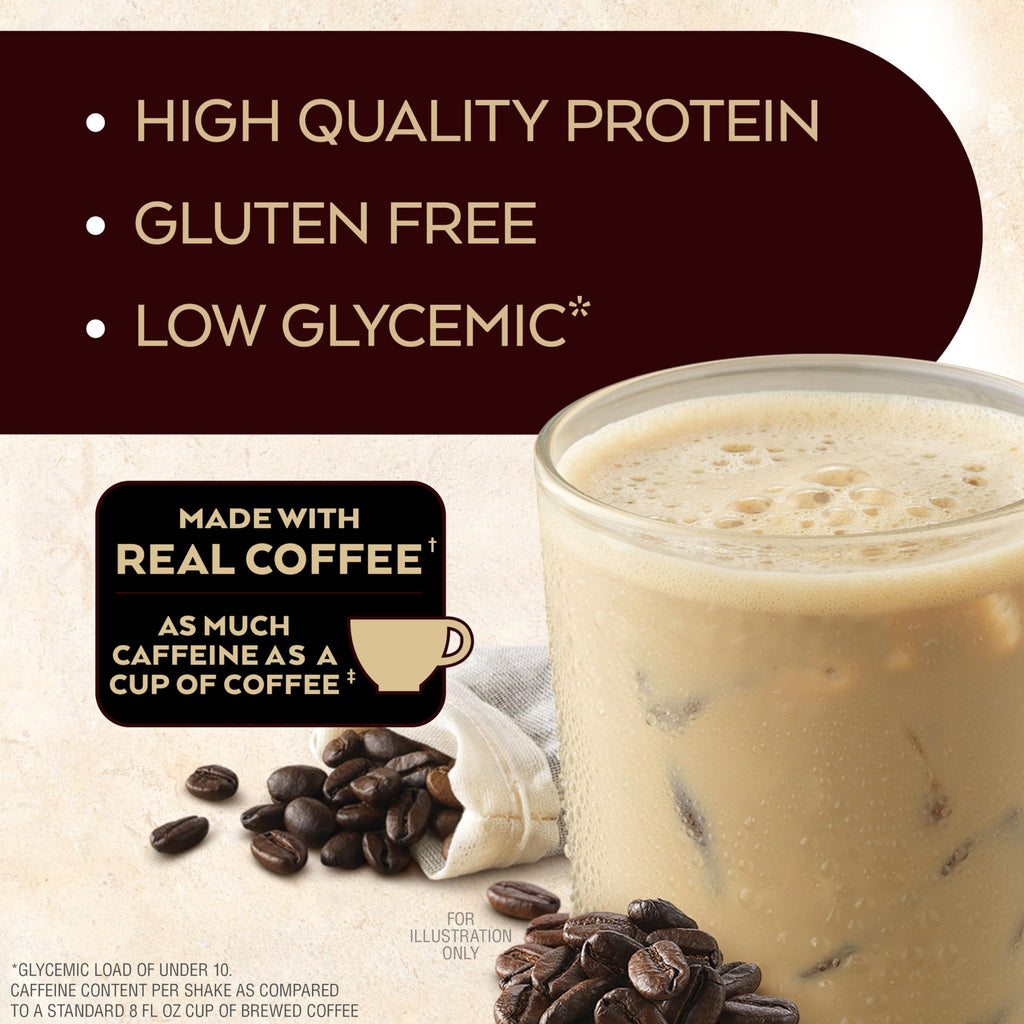 Atkins Mocha Latte Iced Coffee Flavored Protein Shake, High Protein, Low Glycemic, Low Carb and Low Sugar Shakes, Keto-Friendly, 12 Pack