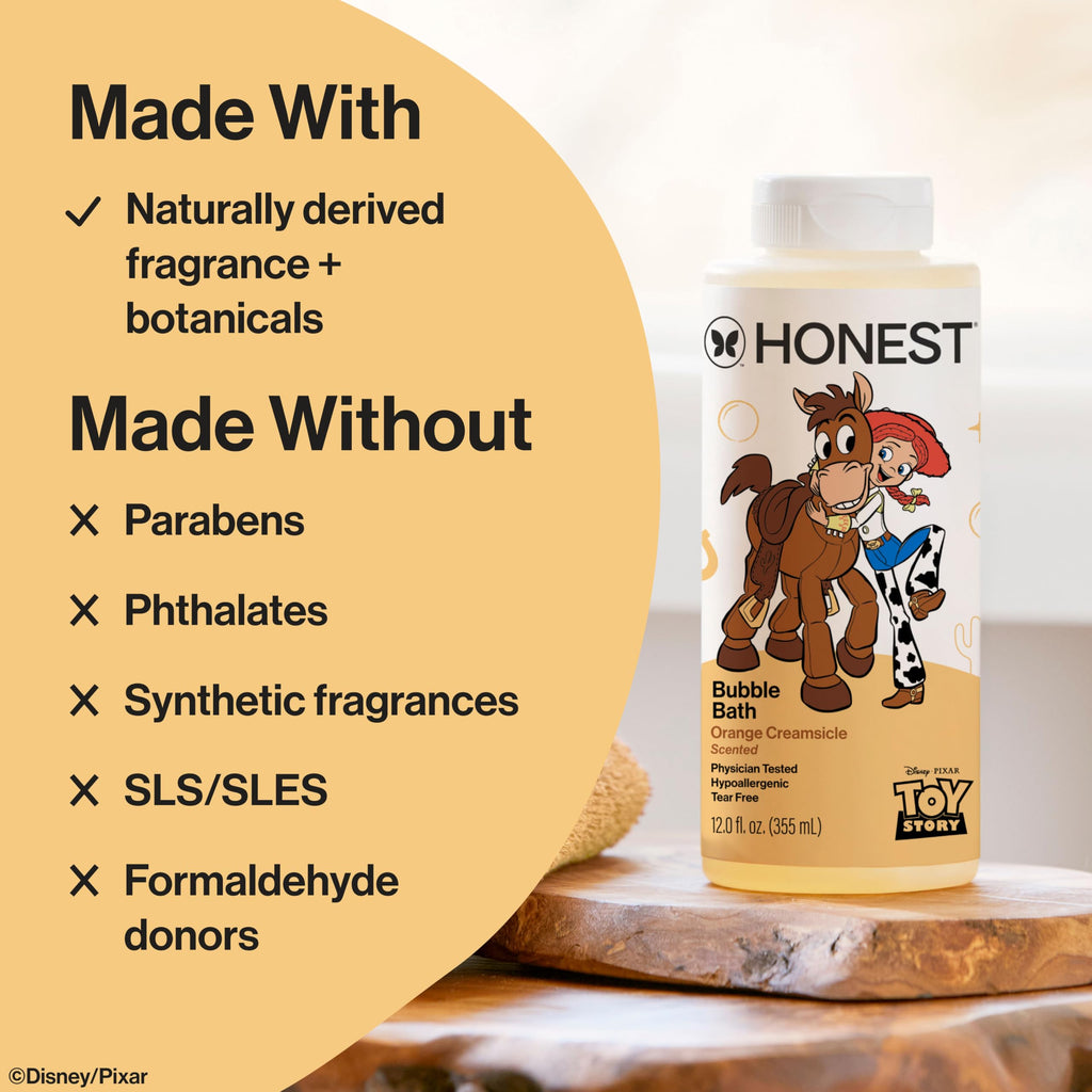 The Honest Company Foaming Bubble Bath, Naturally Derived, Tear-free, Hypoallergenic, Citrus Vanilla Refresh, 12 fl oz