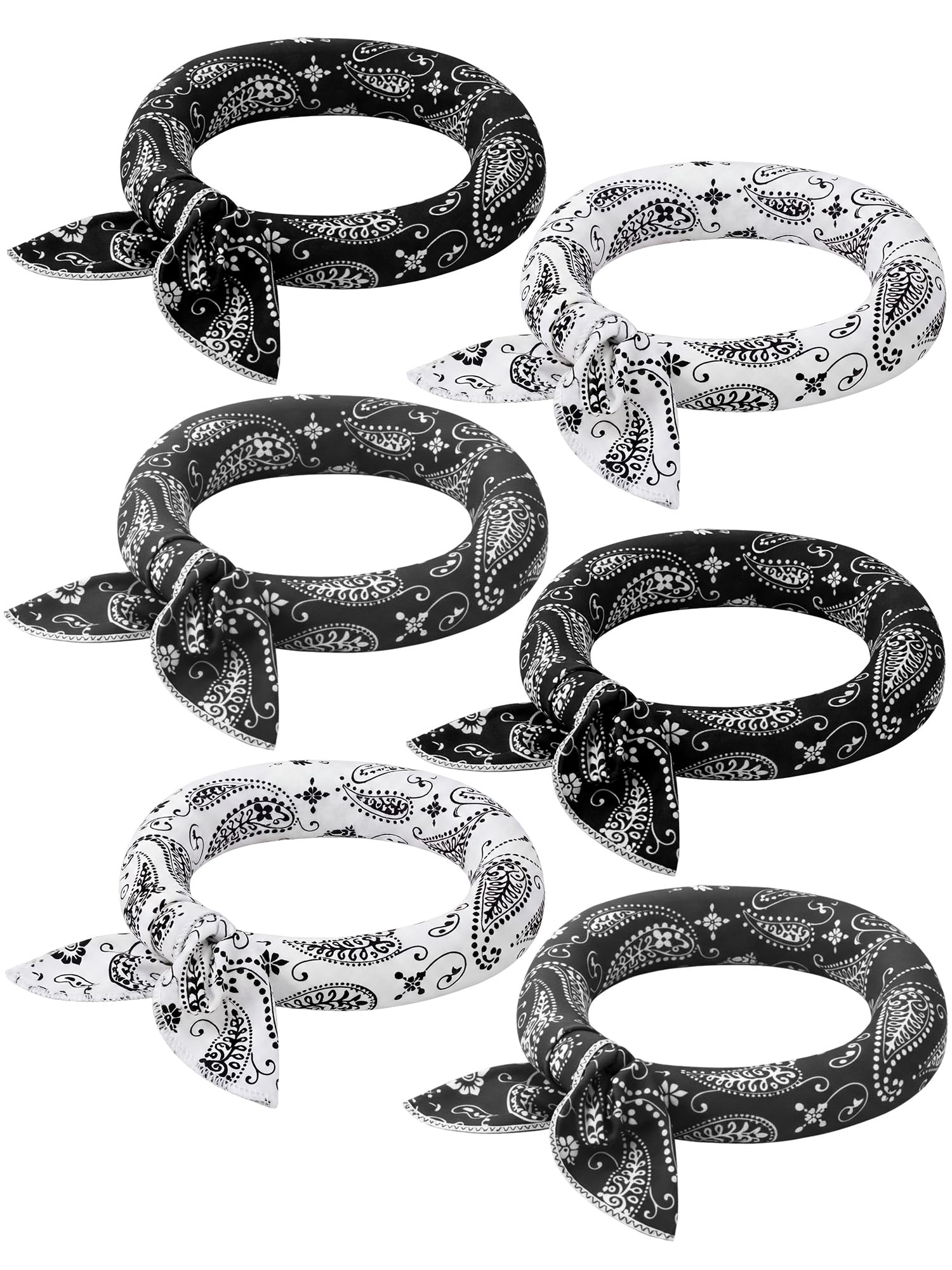 Coume 6 Pack Cooling Neck Wraps Neck Cooler Ice Bandanas Scarf for Hot Weather Summer Ultra Running Walking Riding Women Men