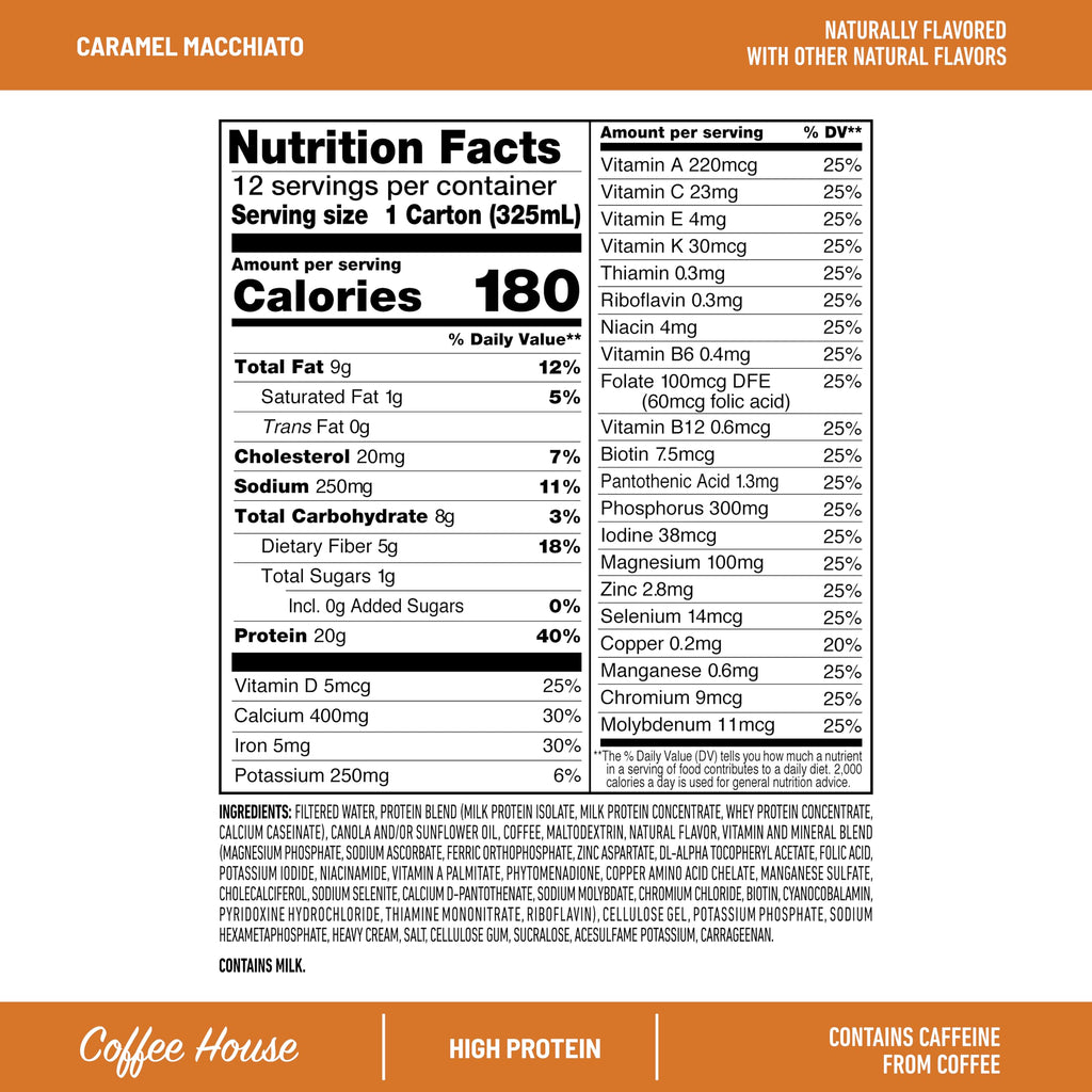 SlimFast Protein Shake, Vanilla- 20g Protein, Meal Replacement Shake Ready to Drink, High Protein with Low Carb and Low Sugar, 24 Vitamins and Minerals, 12 Count (Pack of 1) (Packaging May Vary)