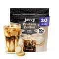 Javvy Protein Iced Coffee - Premium Whey Protein & Iced Coffees, 100% Natural Cold Brew, Zero Artificial Flavors & Sweeteners, 80mg Caffeine, No Added Sugar, 20 Servings, Caramel, 1 Pack