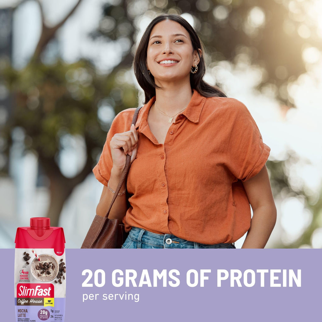 SlimFast Protein Shake, Vanilla- 20g Protein, Meal Replacement Shake Ready to Drink, High Protein with Low Carb and Low Sugar, 24 Vitamins and Minerals, 12 Count (Pack of 1) (Packaging May Vary)