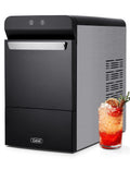 Gevi V2.0 Countertop Gemi Nugget Ice Maker | Self-Cleaning Pellet Ice Machine | Stainless Steel Housing |16.7''H Fits Perfectly Under Wall Cabinet | Silver with Viewing Window