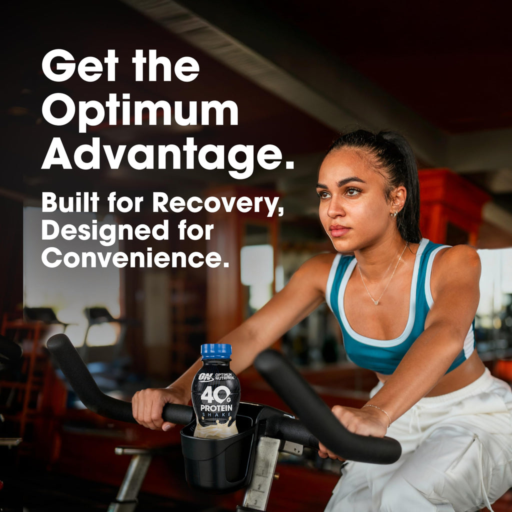 Optimum Nutrition 40g Protein Shake, 40g of Protein, Naturally Flavored, Complete Protein Drink, Chocolate, 14 Fl Oz, 12 Count (Pack of 1) (Packaging May Vary)