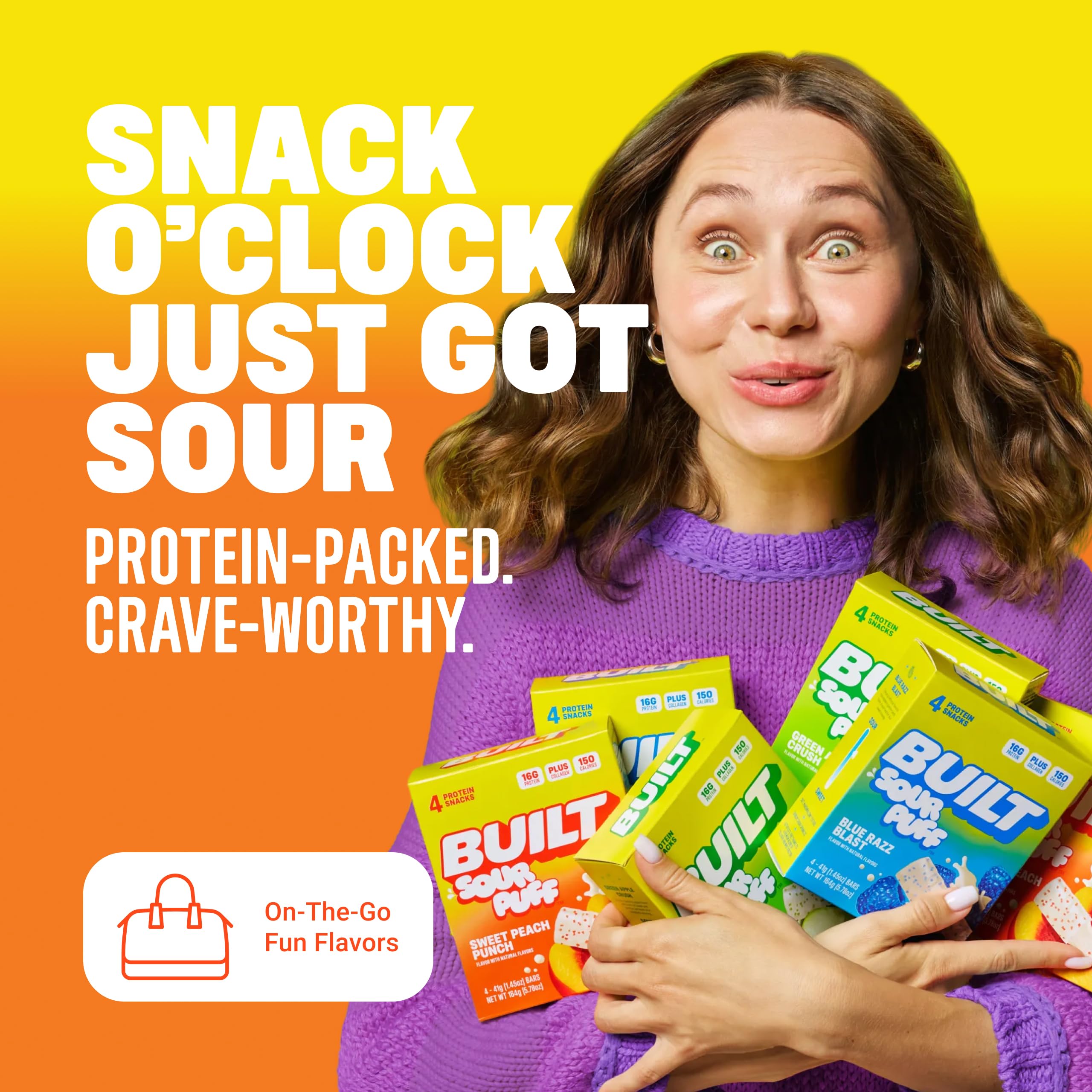 BUILT Bar Puff Protein Bars - Variety Pack - 15-17g Protein Snack Bars with Collagen - Calorie Conscious & Gluten Free - 12 Count, Variety May Vary | Protein Snack Bars with Collagen, Calorie Conscious, Gluten Free