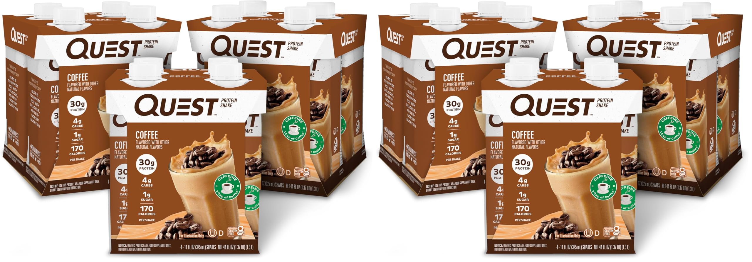 Quest Nutrition Ready to Drink Vanilla Protein Shake, 30g Protein, 3g Net Carbs, Gluten Free, Keto Friendly, 11 fl.oz 4 Count (Pack of 3)