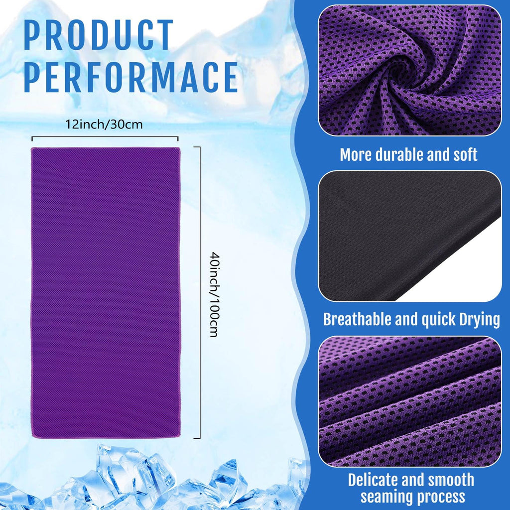 Hosuly 6 Pack Cooling Towels 40" x 12" Sport Towels, Cooling Rag for Neck and Face Ice Breathable Chilly Portable Neck Wraps for Yoga(Black)