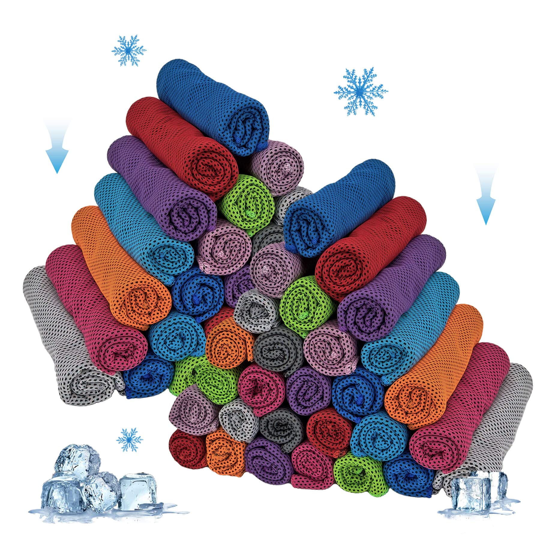 Cooling Towels, Soft Breathable Sweat Ice Towel for Sports, Yoga, Gym, Golf, Camping, Running, Fitness, Workout & More Activities