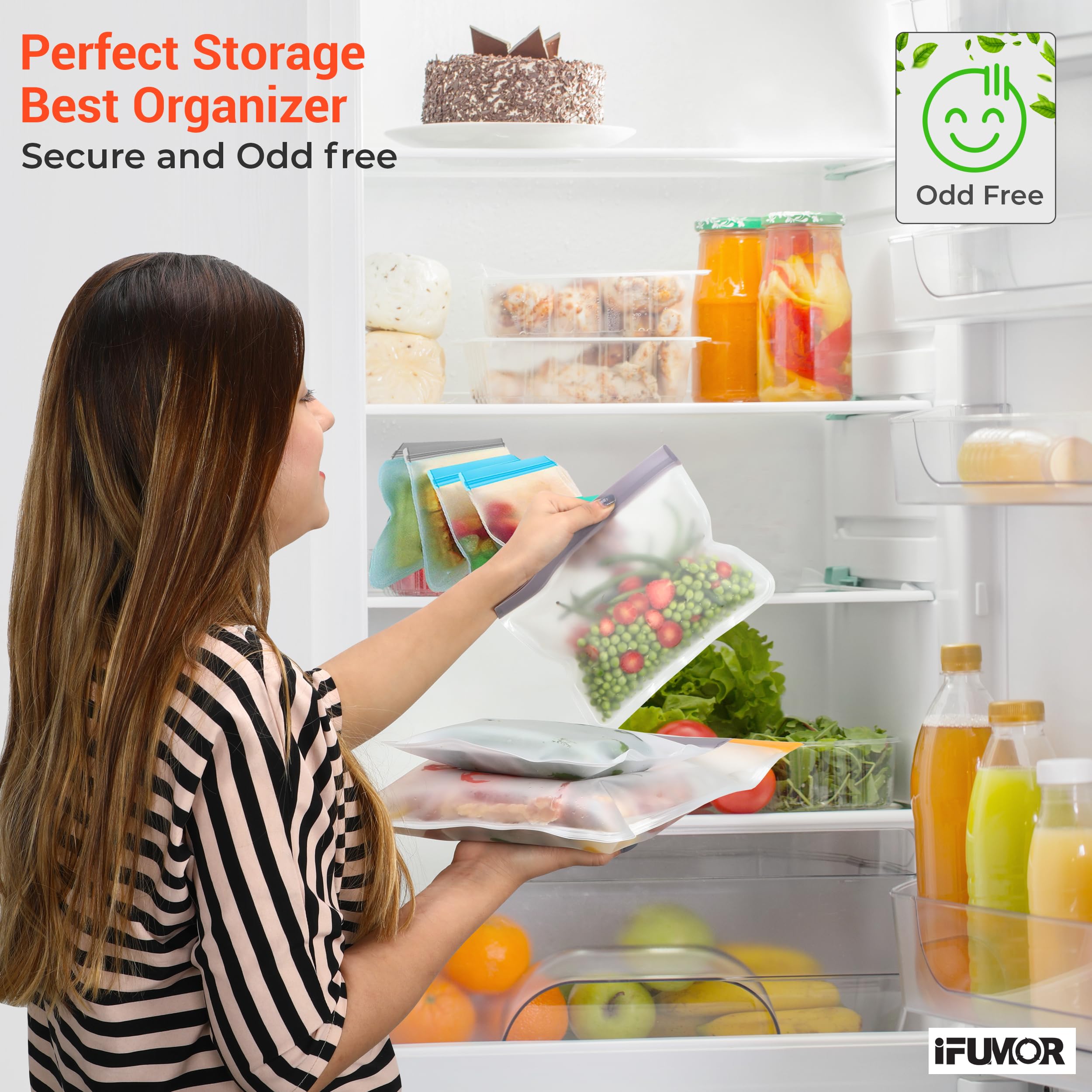 10 Pack Dishwasher Safe Reusable Bags, Leakproof Reusable Freezer Bags, BPA Free Food Storage Bags for Lunch, Marinate and Travel, 3 Gallon, 4 Sandwich, 3 Snack Bags