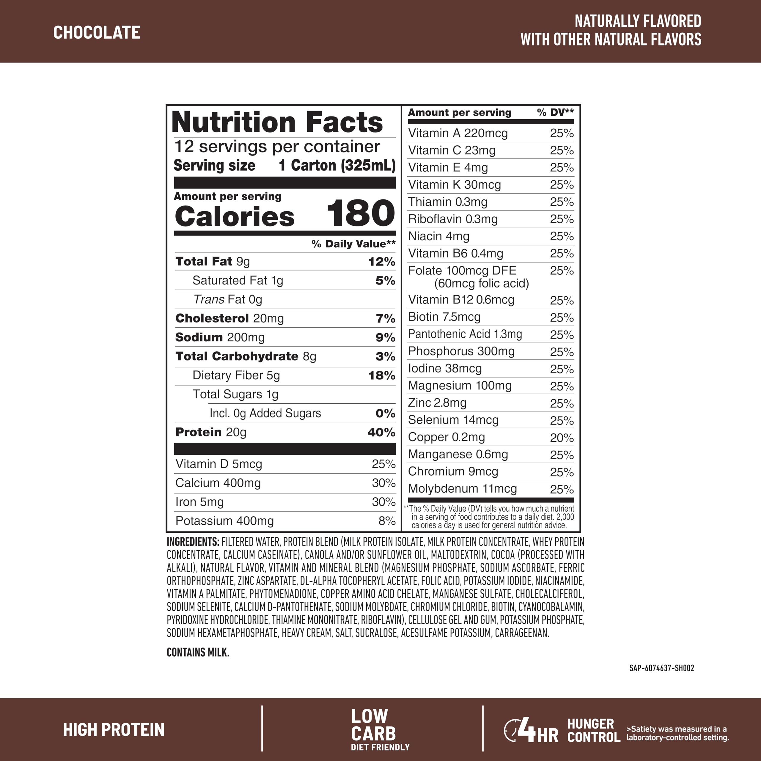SlimFast Protein Shake, Vanilla- 20g Protein, Meal Replacement Shake Ready to Drink, High Protein with Low Carb and Low Sugar, 24 Vitamins and Minerals, 12 Count (Pack of 1) (Packaging May Vary)