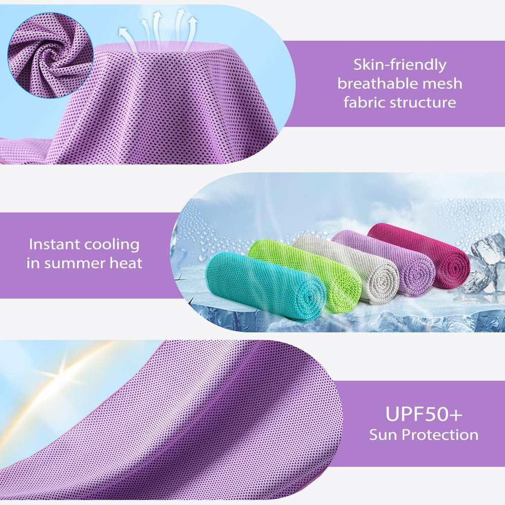 Cooling Towels - 5 Pack Gym Towels, Gym Towel for Working Out, Yoga Towel, Quick Dry Towel for Running, Camping, Fitness & More Activities