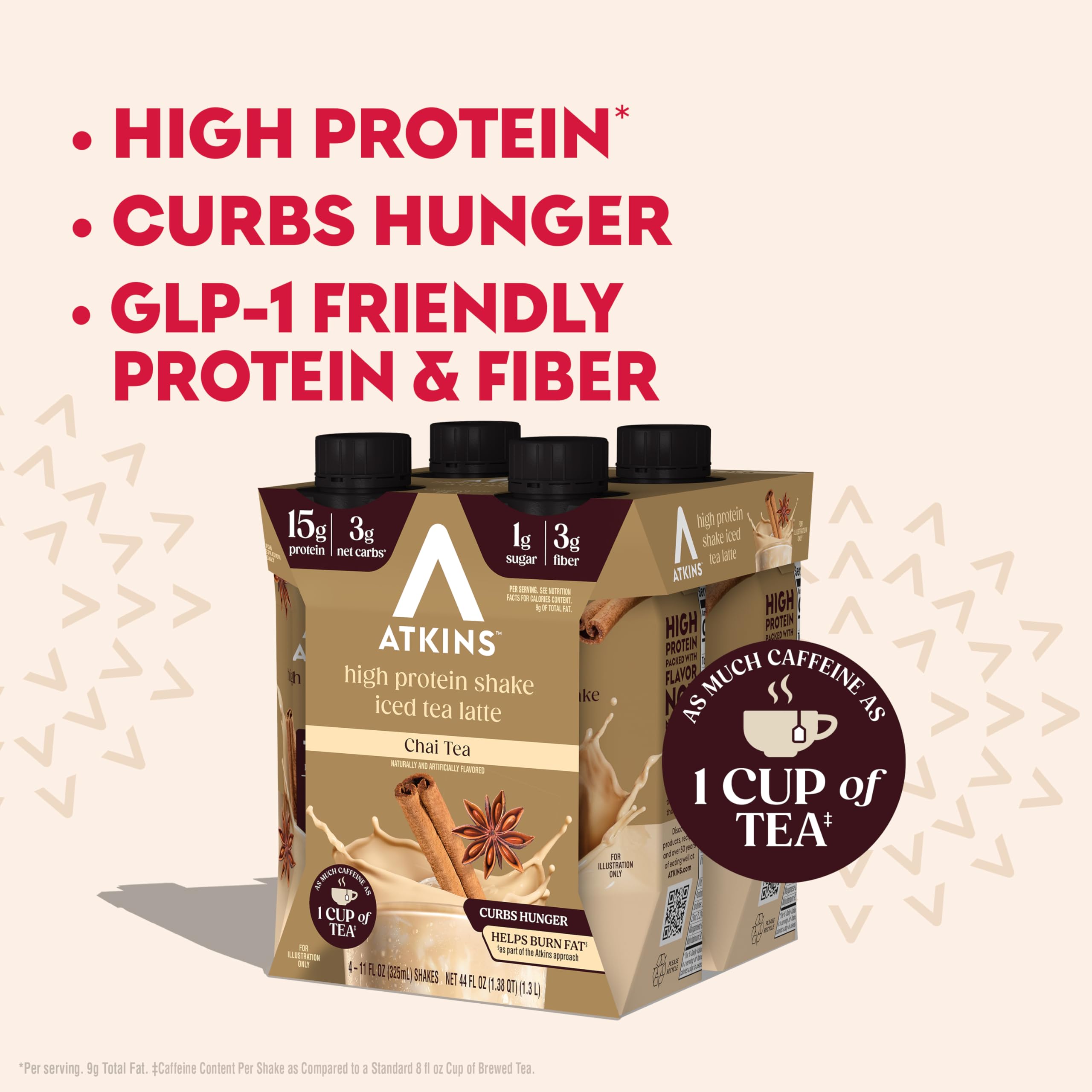 Atkins Mocha Latte Iced Coffee Flavored Protein Shake, High Protein, Low Glycemic, Low Carb and Low Sugar Shakes, Keto-Friendly, 12 Pack