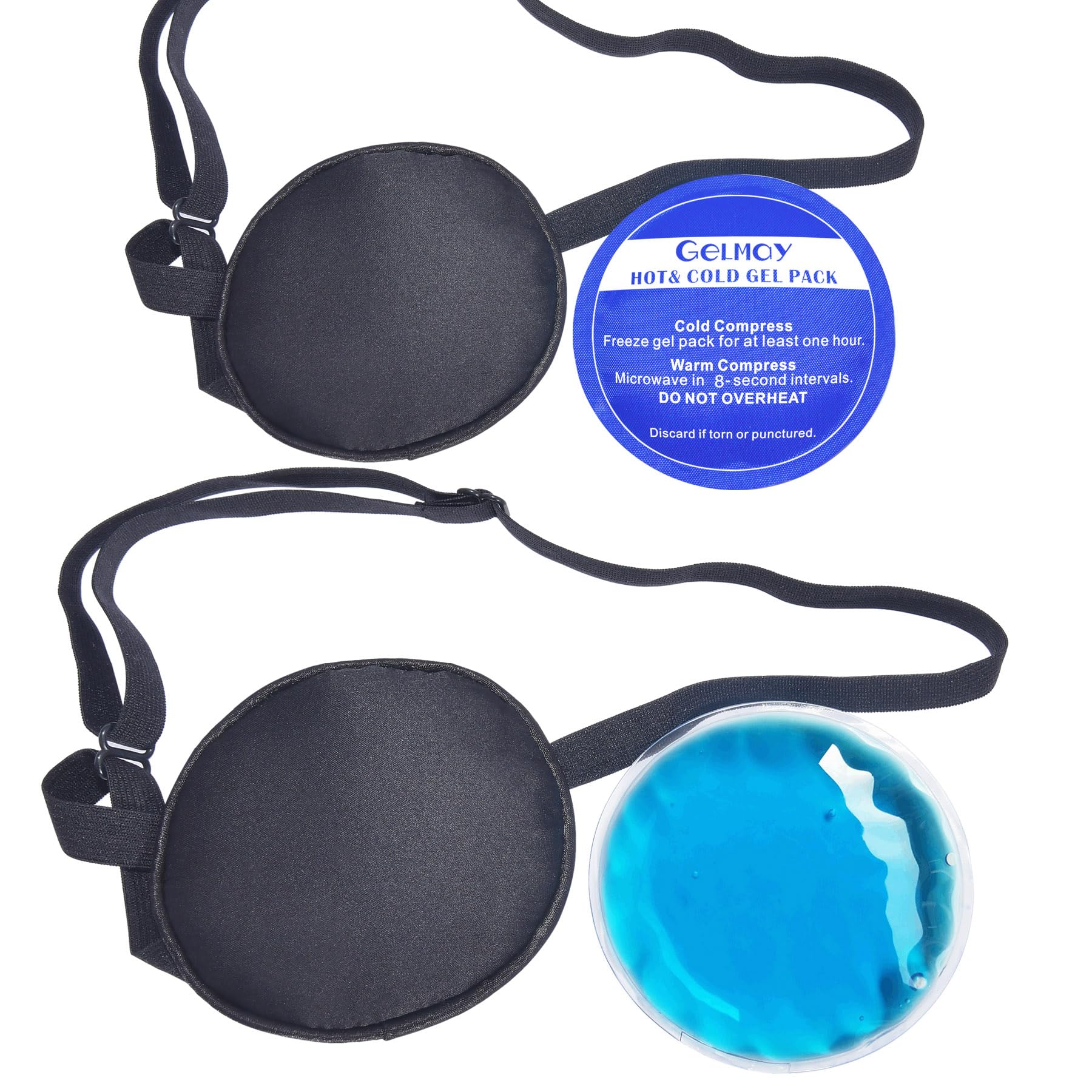 Cooling Eye Patches for Puffy Eyes, Pure Silk Ice Eye Patch, Single Eye Mask, Medical One Eye Cover Cold Hot Therapy Strabismus Lazy Eyes After Surgery Adult Kid Pirate Eyepatch (Black)