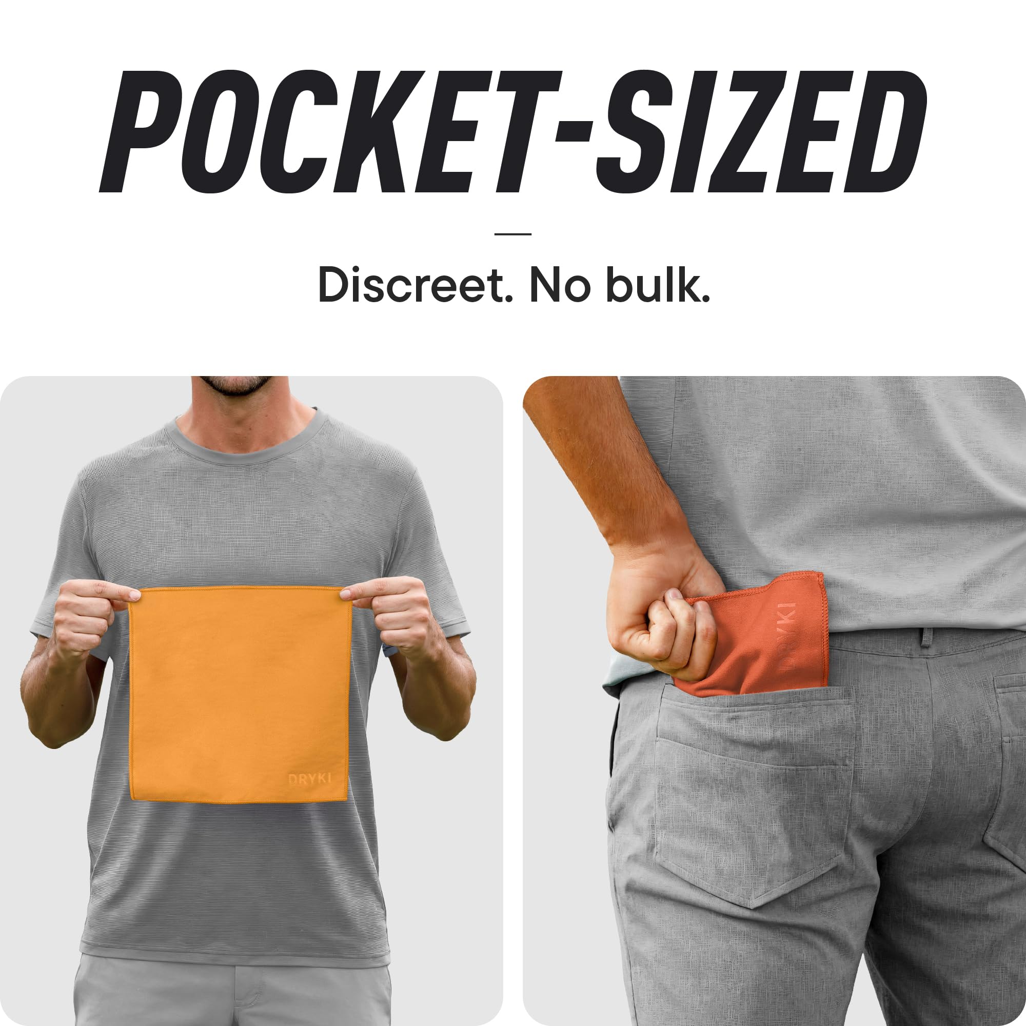 DRYKI Pocket-Sized Sweat Towels - The Original Sweat Absorbing Handkerchiefs - Quick-Dry Microfiber Sweat Rags for Face, Hands, & Body - Men & Women - Gym, Sports, and Work (Desert: 5 Pack)