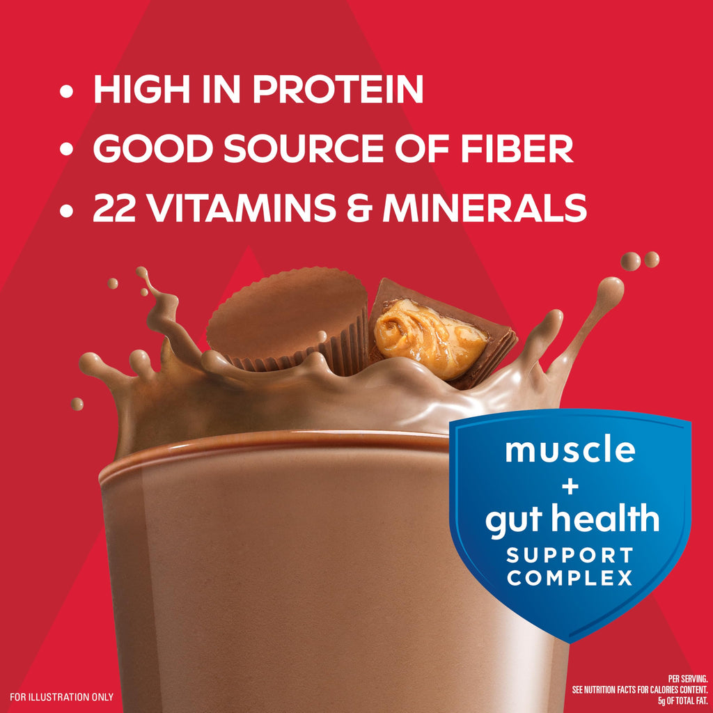 Atkins Strong High Protein Shake, Milk Chocolate, 30g Protein, 7g Prebiotic Fiber, 1g Sugar, GLP-1 Support, Muscle & Gut Health Support Complex, 12 Count