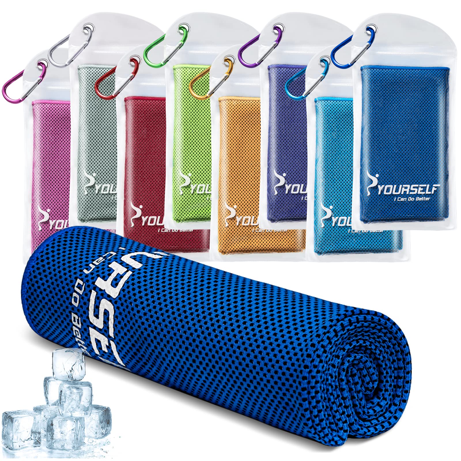 SYOURSELF Cooling Towel, Cooling Towels for Neck,40" x 12"Ice Towel for Instant Cooling Relief, Soft Breathable Chilly Towel, Perfect Yoga, Golf, Sports, Gym, Workout, Athletes Towel (1PC-Orange)