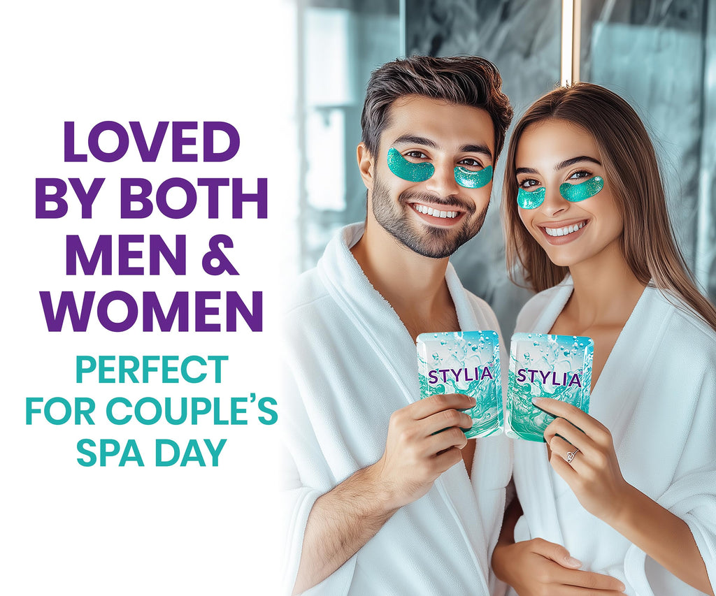 Stylia Collagen & Vitamin C Under Eye Patches for Puffy Eyes & Dark Circles - Depuffing, Hydrating & Firming Under Eye Mask with Hyaluronic Acid - Stocking Stuffers for Teen Girls, Vegan (30 Pairs)