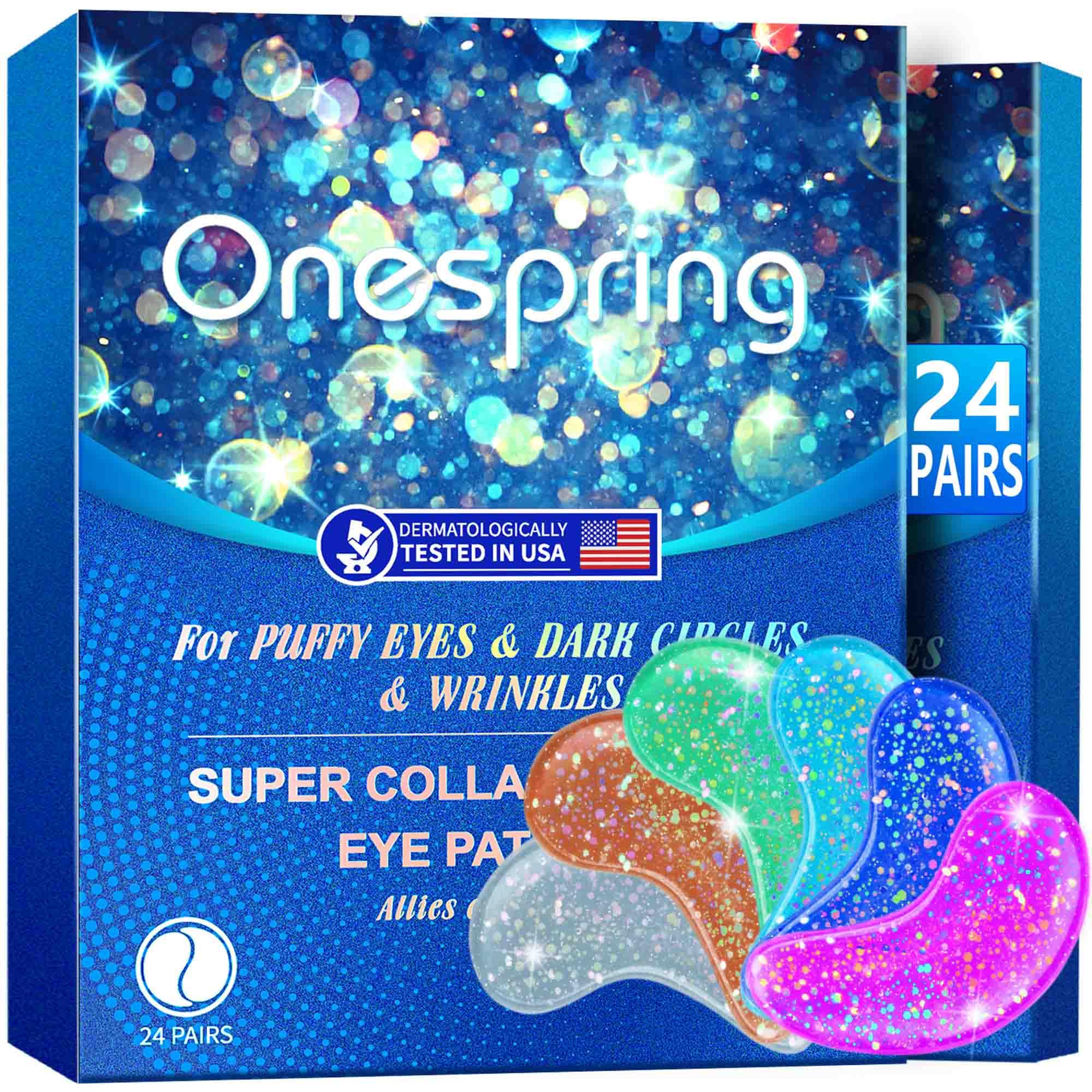 Onespring Eye Masks, Under Eye Patches for Puffiness, Retinol Collagen Eye Gel Pads, Reduce Wrinkles, Eye Bags & Dark circles - Face Mask Skincare, Anti Aging & Moisturizer, 24 Pairs