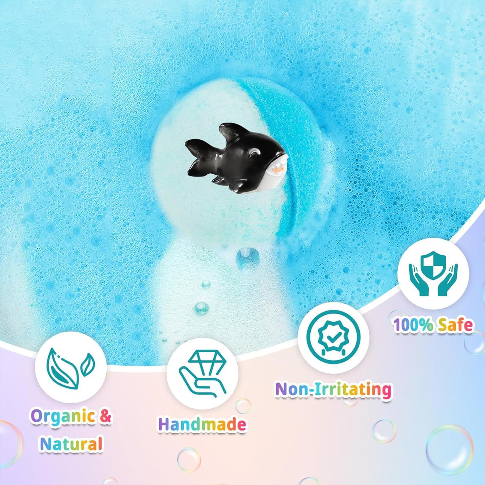6 Pack Natural Bath Bombs with Mega Bubbles & Surprise Inside Animal Bulk Easter Basket Stuffers Organic All Natural Bath Bombs Gift Set Skin-Friendly Bathing Bath Fun Magic Bath Bombs Birthday Gift